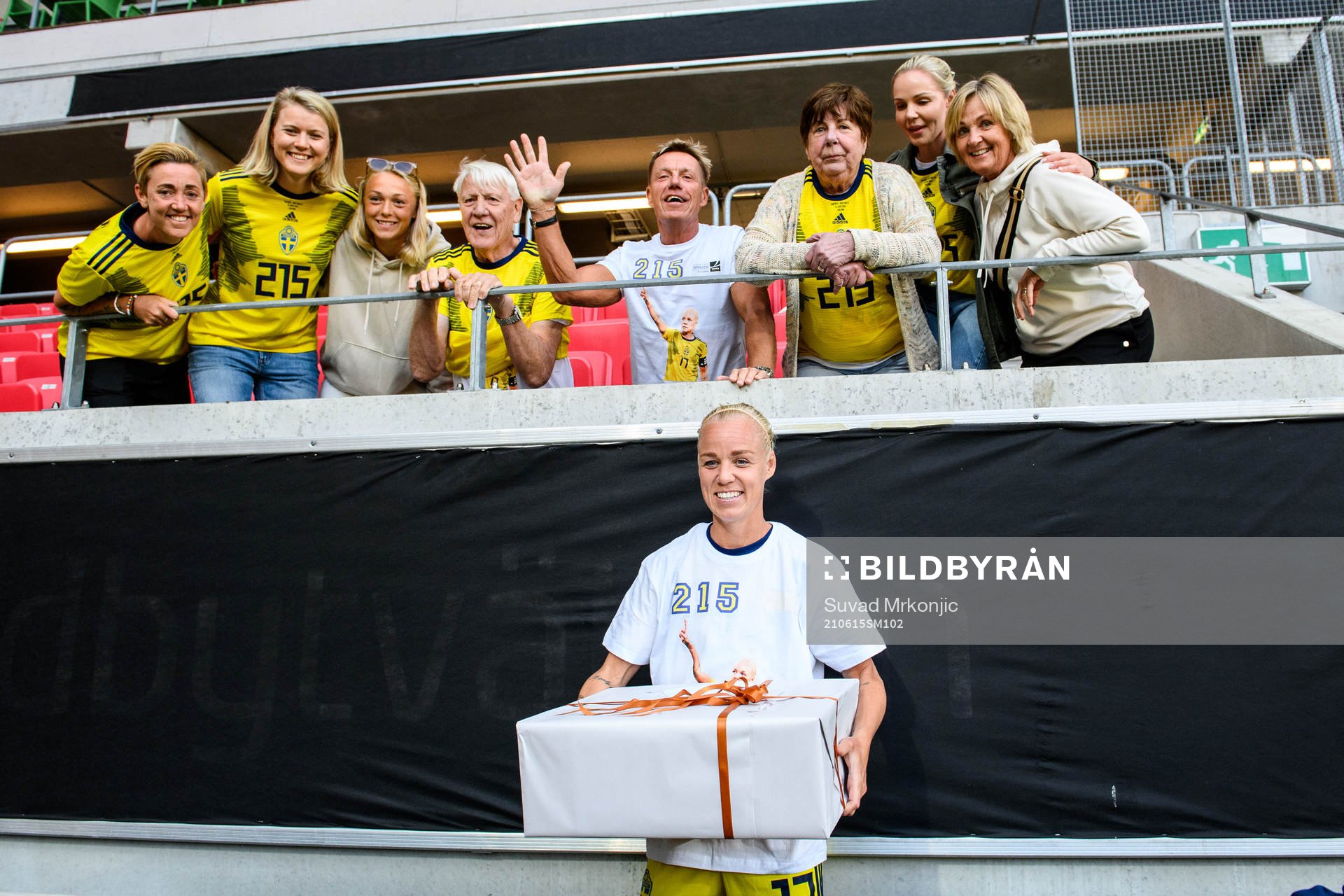 Caroline Seger of Sweden with family and friends
