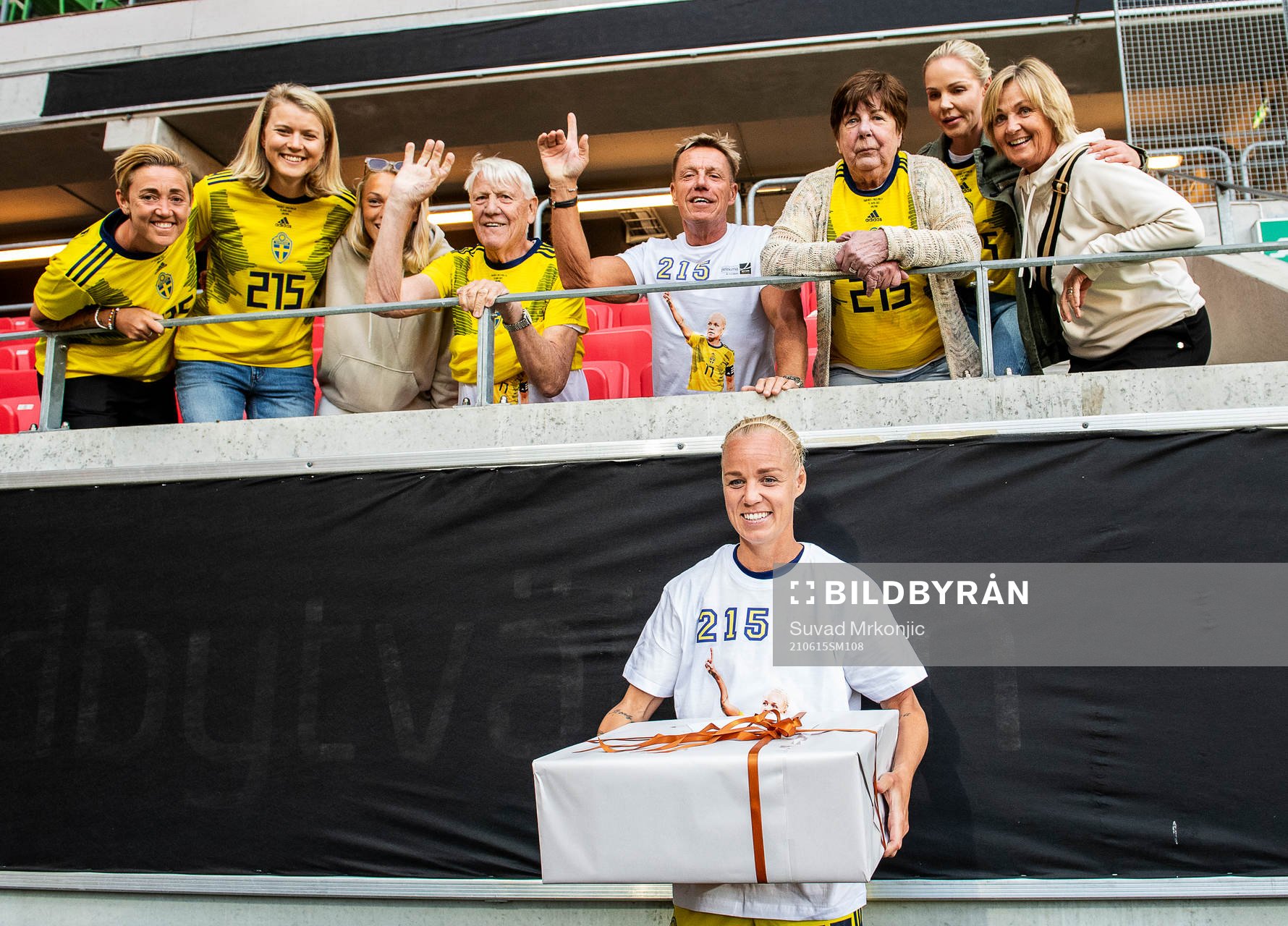 Caroline Seger of Sweden with family and friends