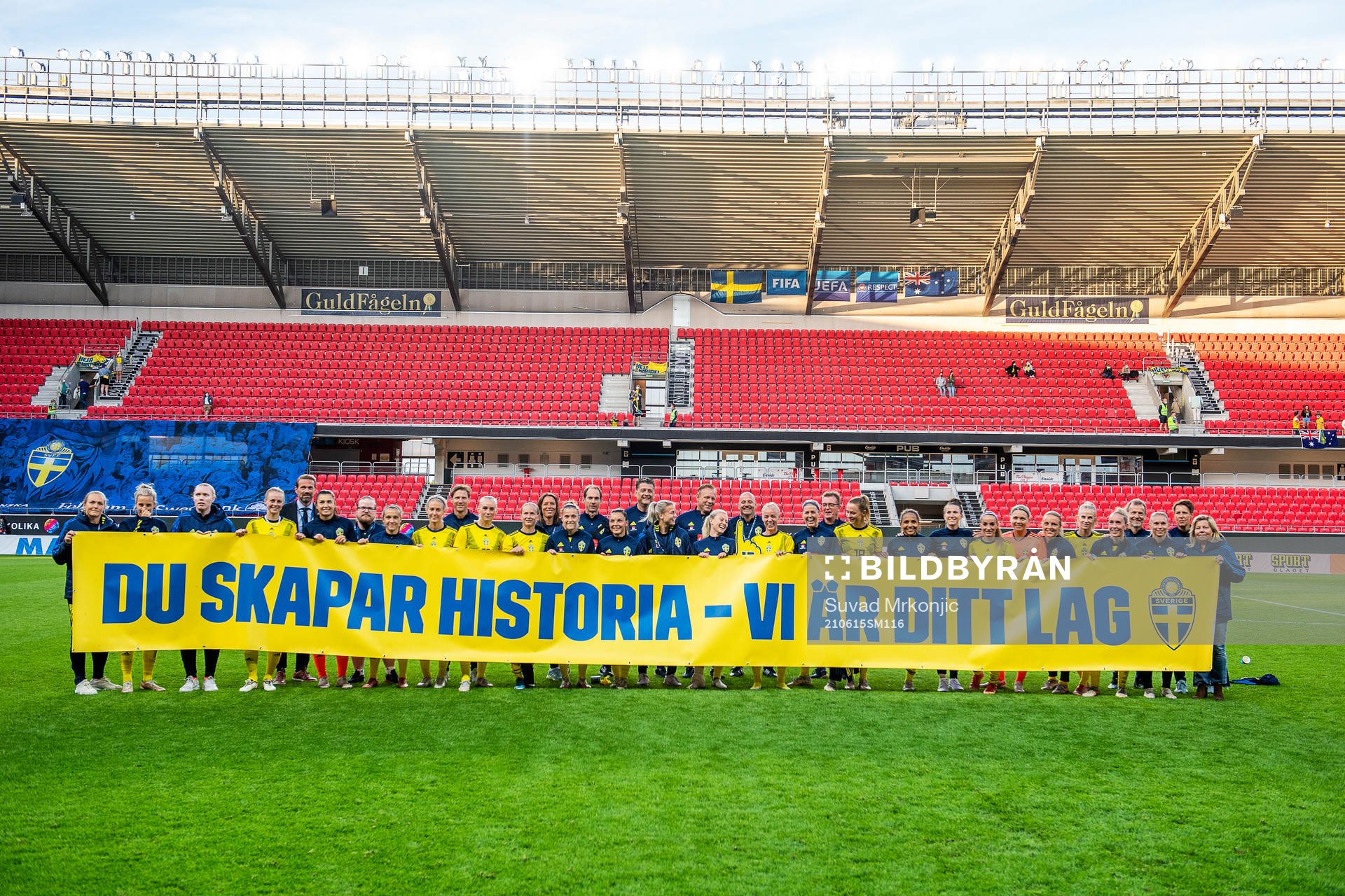 Caroline Seger of Sweden is being celebrated