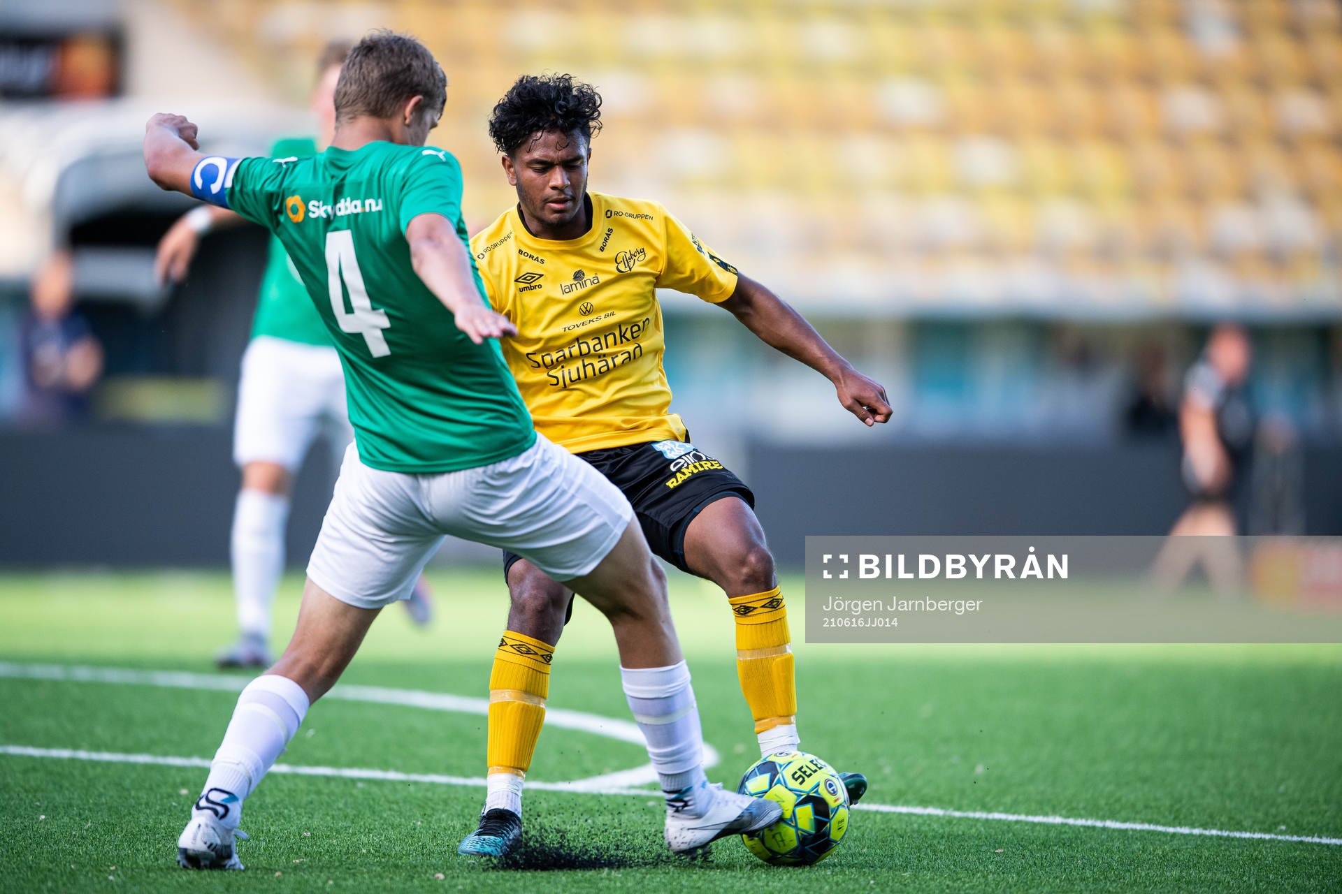Elfsborgs Andrés Lindberg under fotbollsmatchen i P17 Allsvenskan Södra mellan Elfsborg och Jönköping den 16 juni 2021 i Borås.