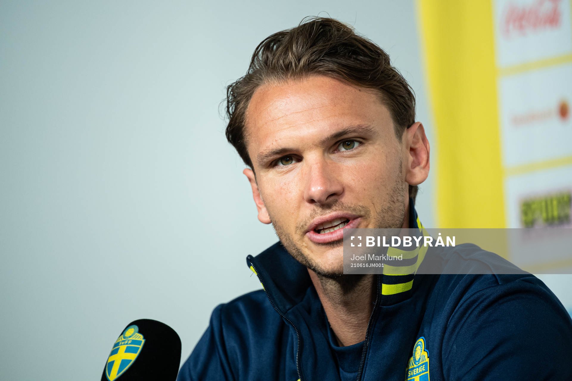 Albin Ekdal of the Swedish national football team at a