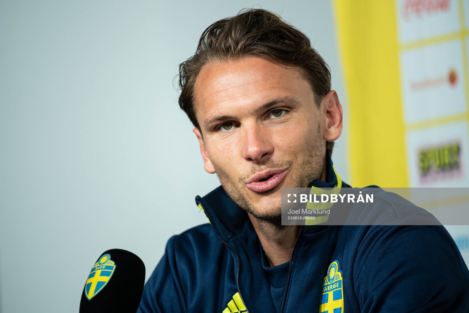 Albin Ekdal of the Swedish national football team at a