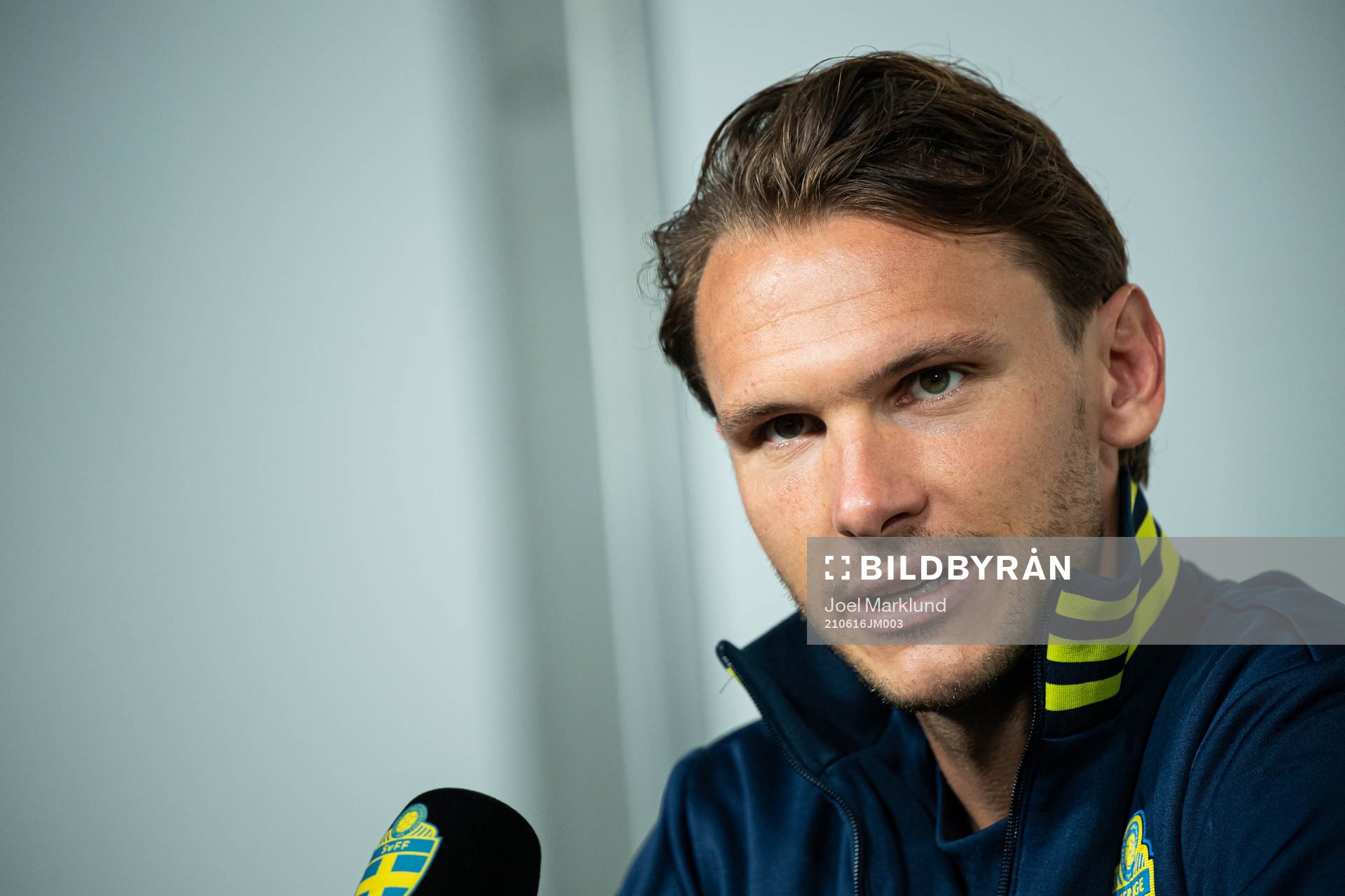 Albin Ekdal of the Swedish national football team at a