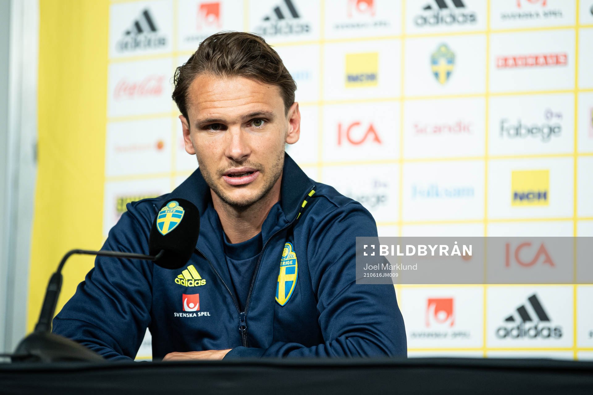 Albin Ekdal of the Swedish national football team at a