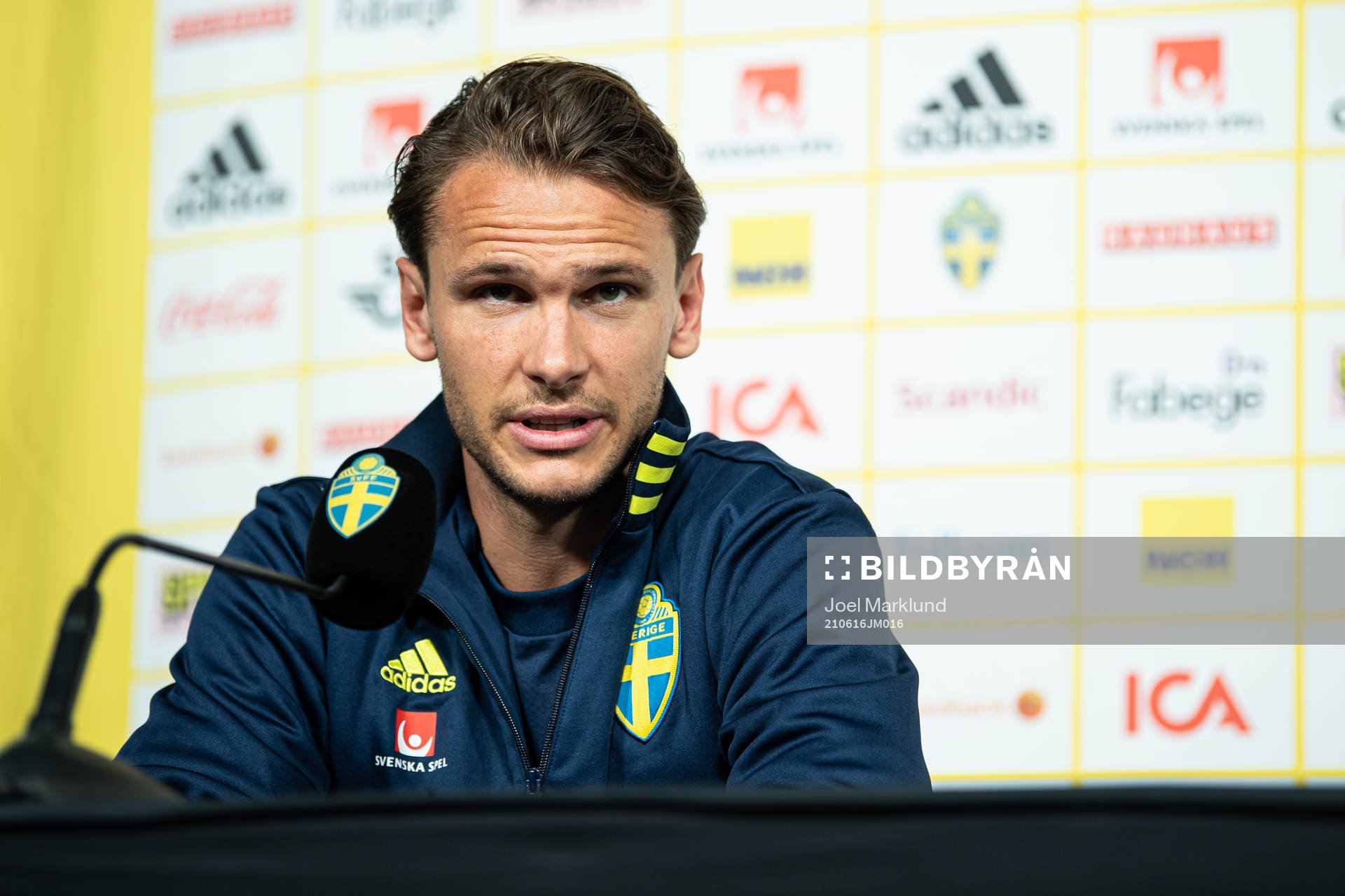 Albin Ekdal of the Swedish national football team at a