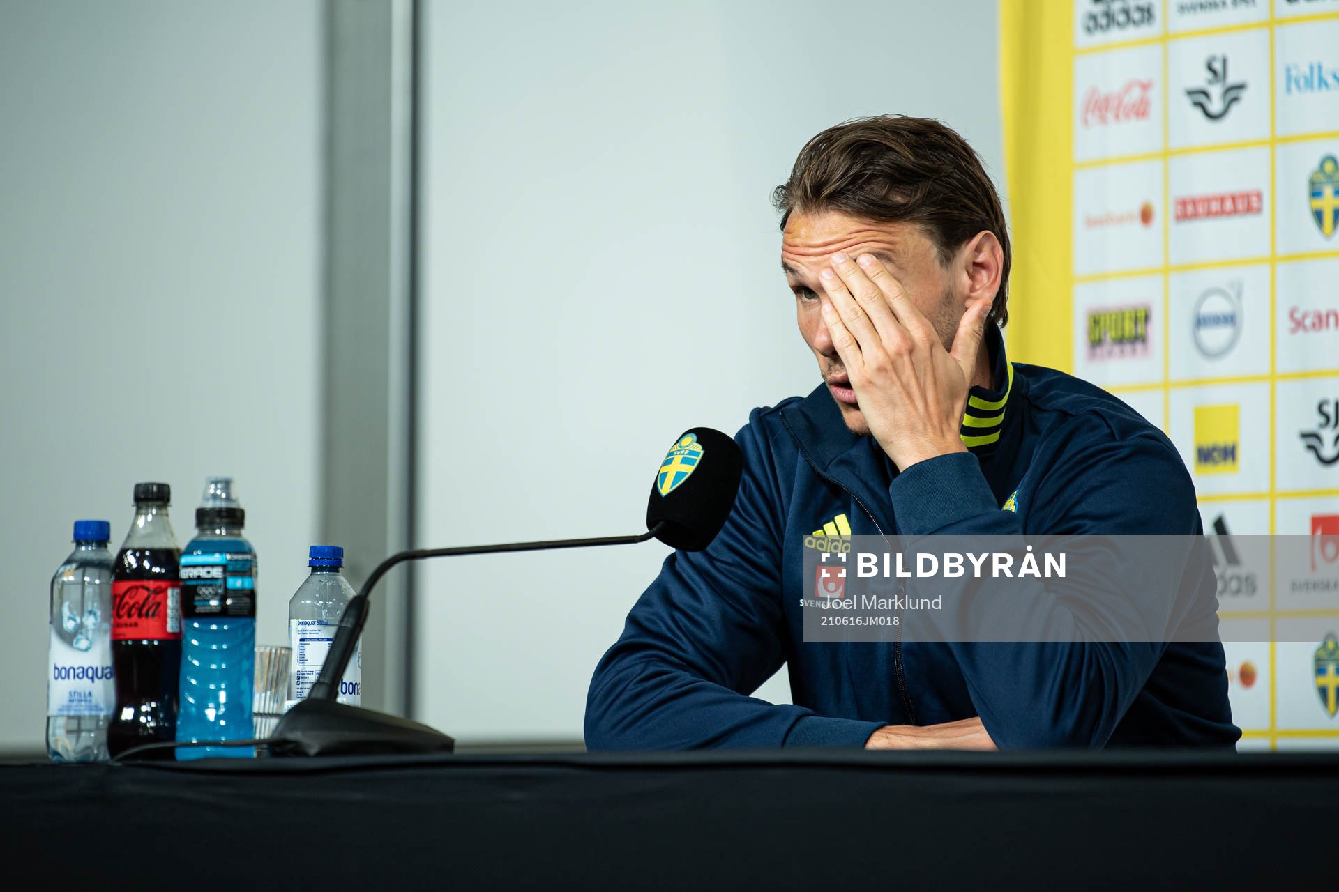 Albin Ekdal of the Swedish national football team at a