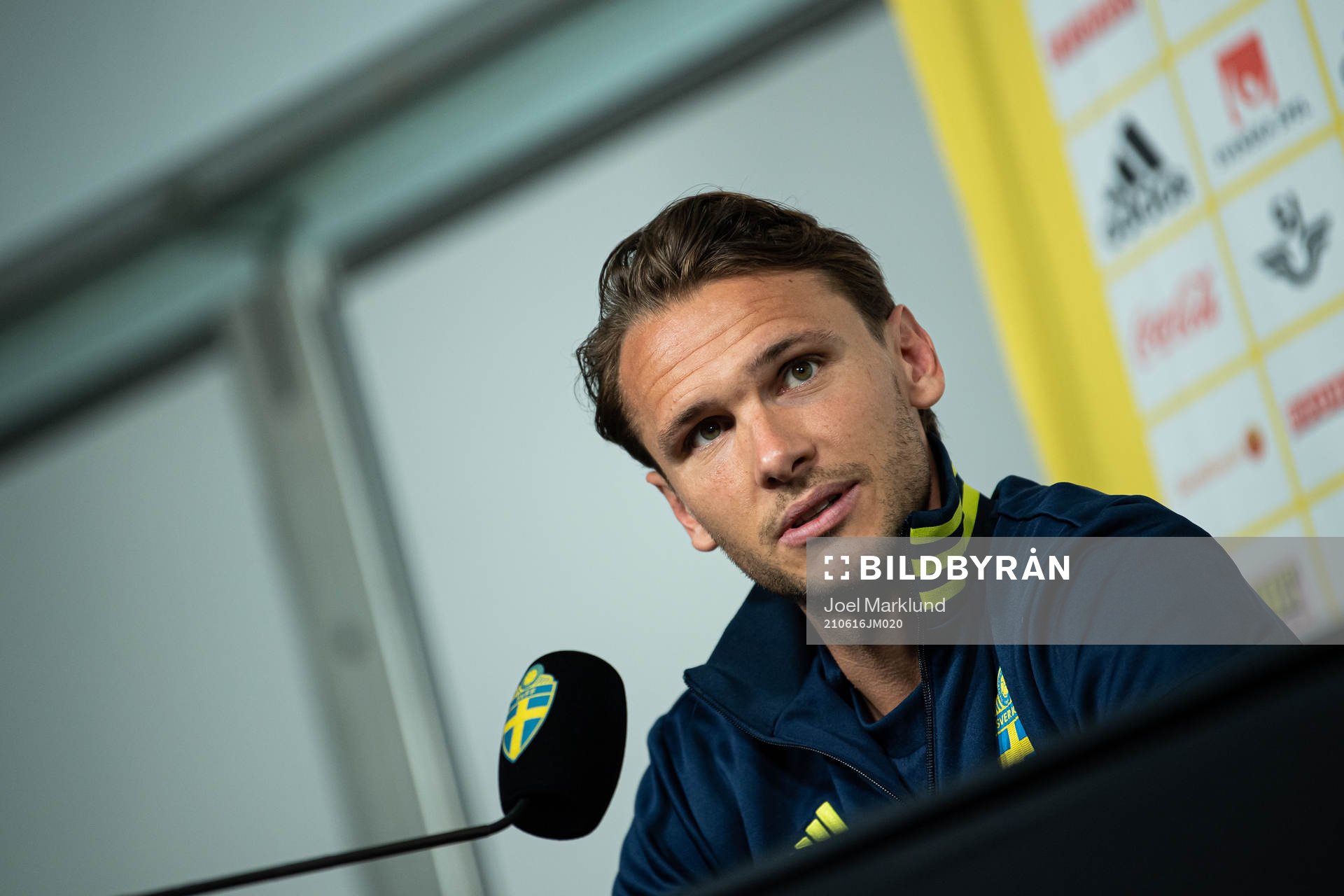 Albin Ekdal of the Swedish national football team at a