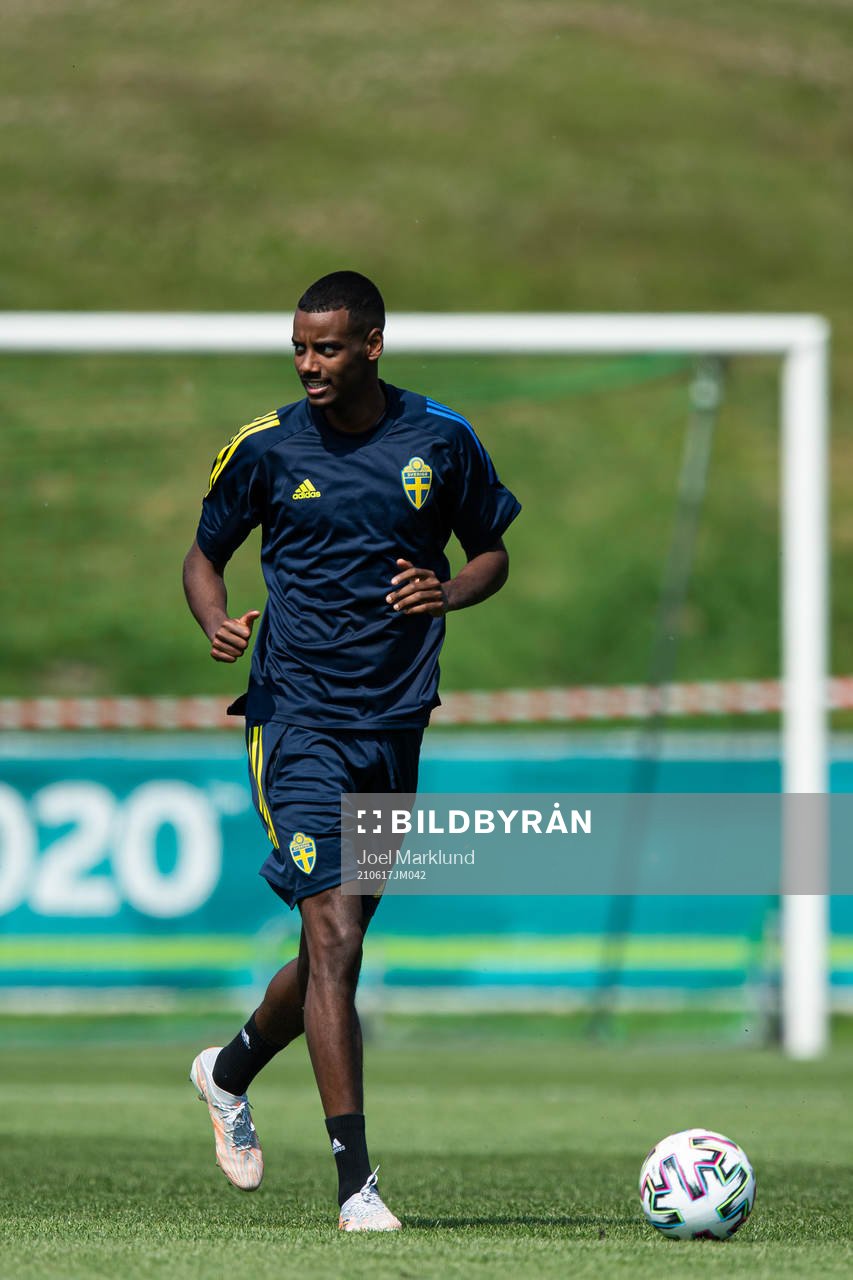 Alexander Isak of the Swedish national football team at a