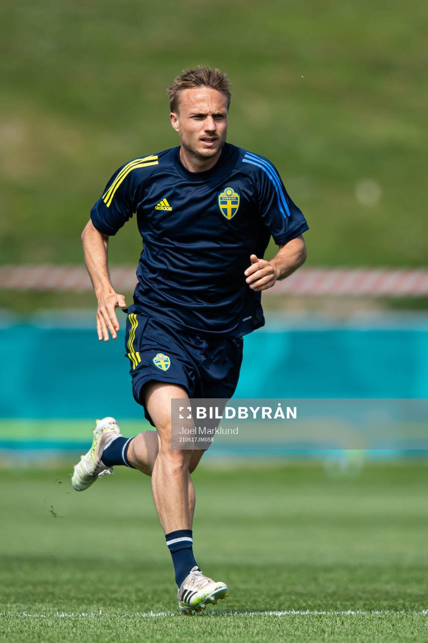 Pierre Bengtsson of the Swedish national football team at a