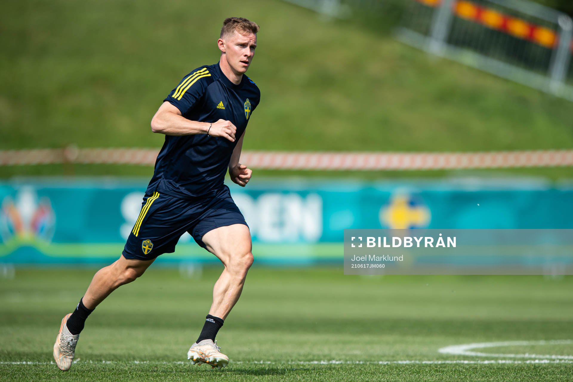 Emil Krafth of the Swedish national football team at a