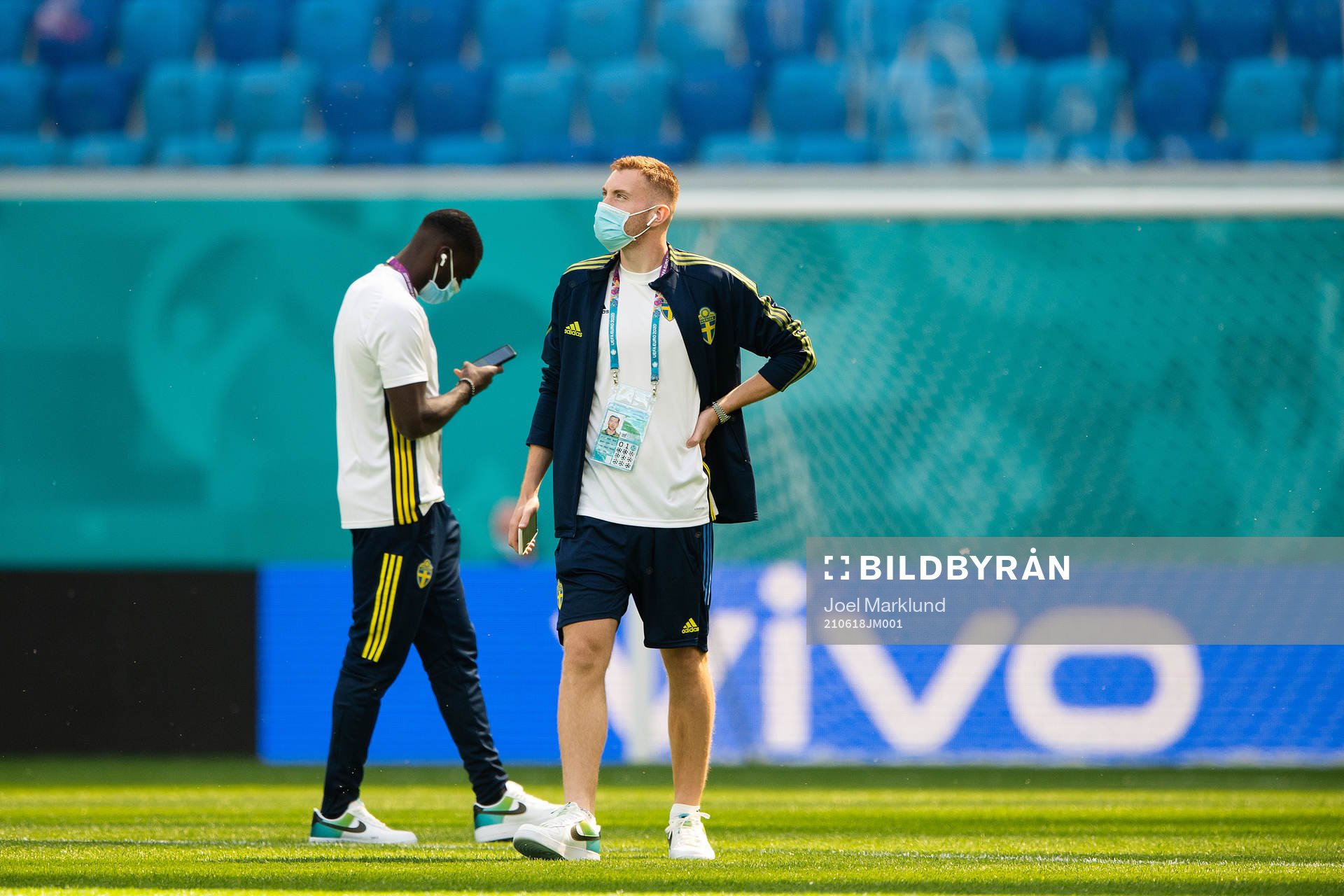 Ken Sema and Dejan Kulusevski of Sweden