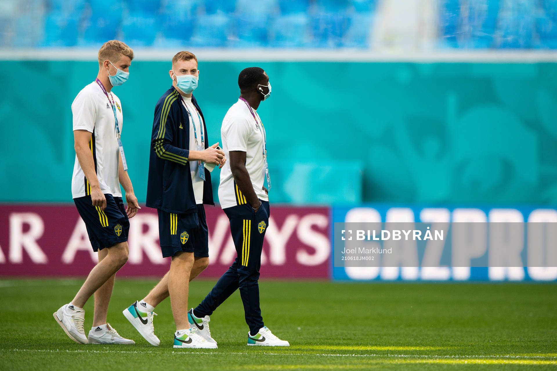 Filip Helander, Dejan Kulusevski and Ken Sema of Sweden