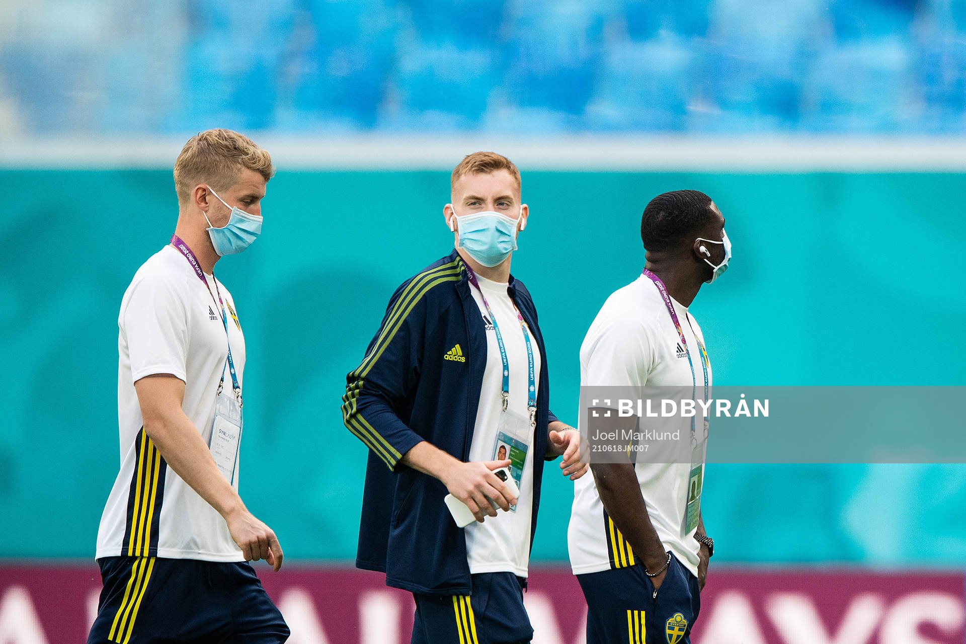 Filip Helander, Dejan Kulusevski and Ken Sema of Sweden