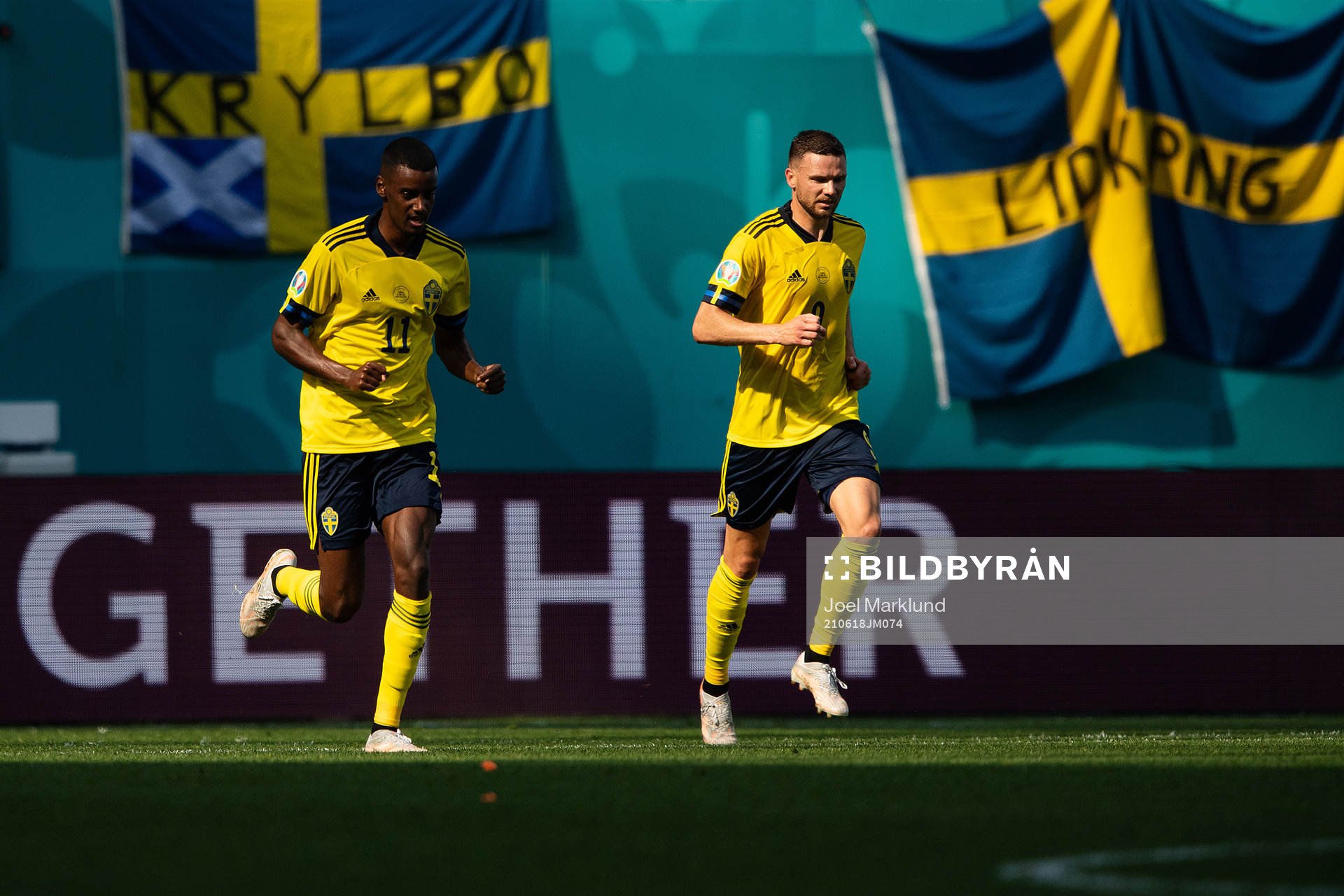 Alexander Isak and Marcus Berg of Sweden