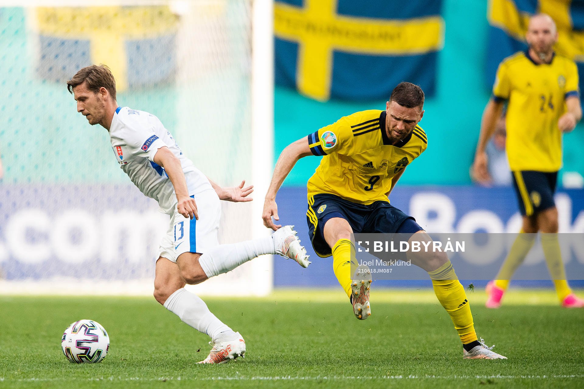 Patrik Hrosovsky of Slovakia and Marcus Berg of Sweden
