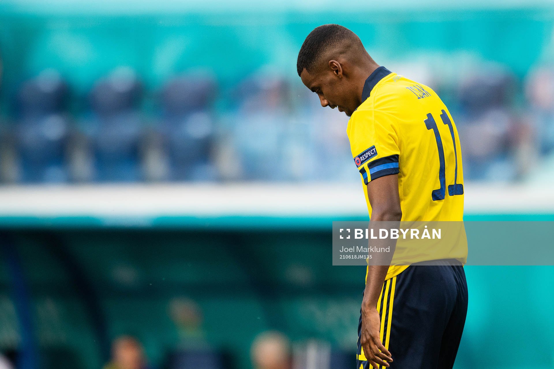 Alexander Isak of Sweden looks dejected