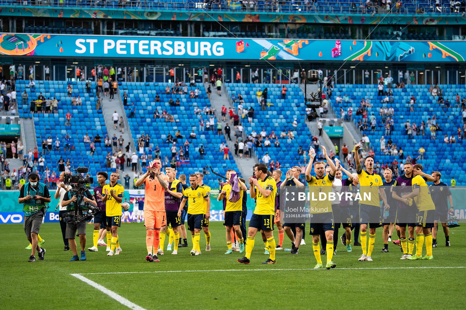 Players of Sweden celebrate