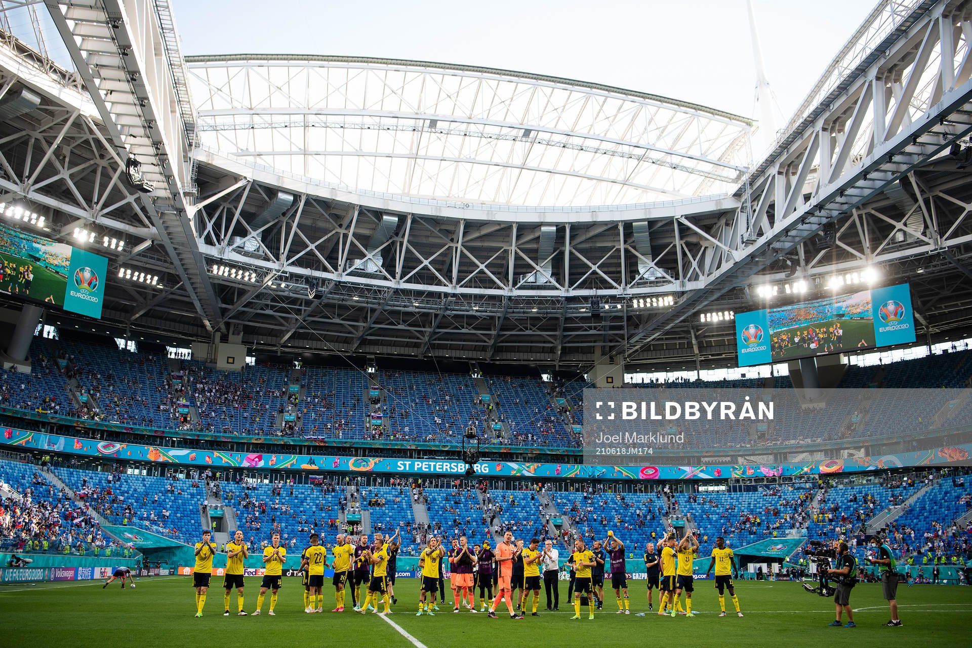 Players of Sweden celebrate