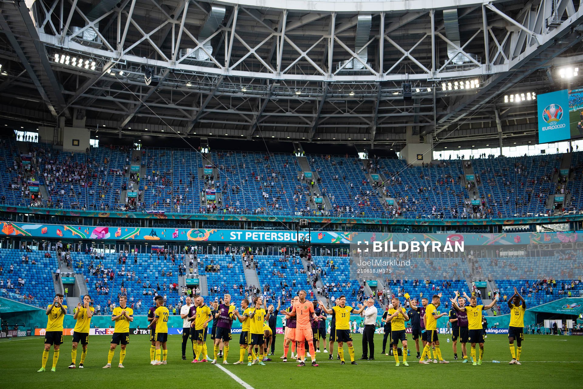 Players of Sweden celebrate