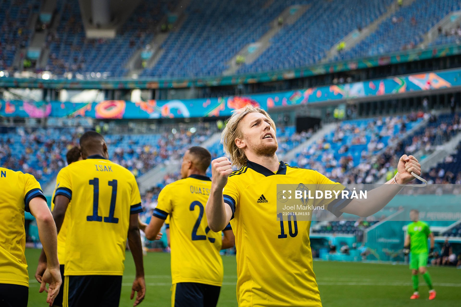 Emil Forsberg of Sweden celebrates