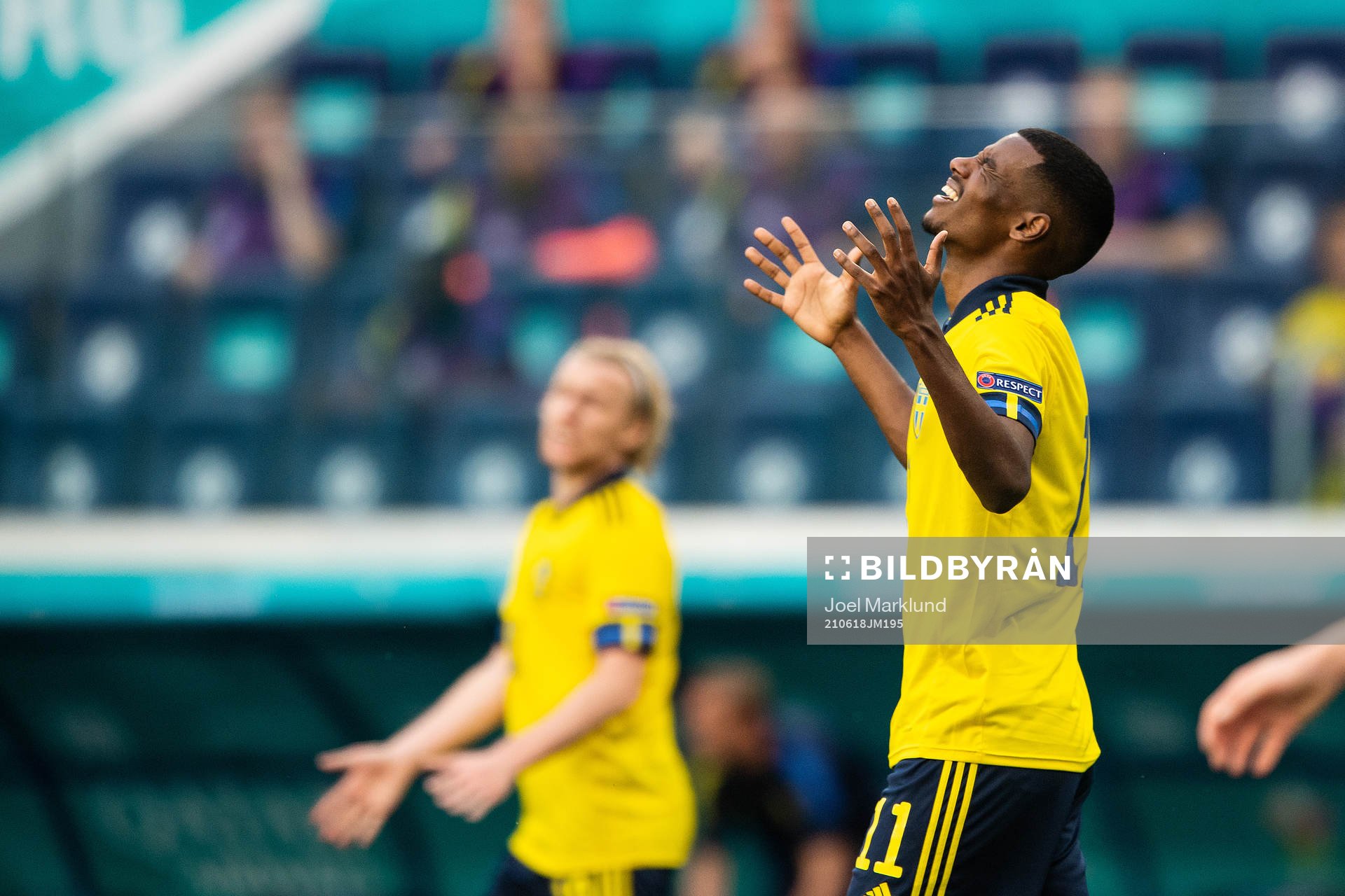 Alexander Isak of Sweden looks dejected