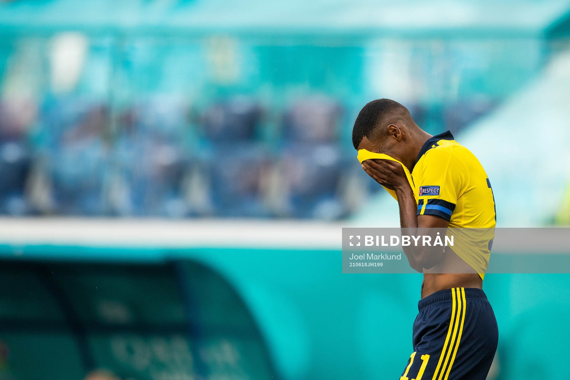 Alexander Isak of Sweden looks dejected