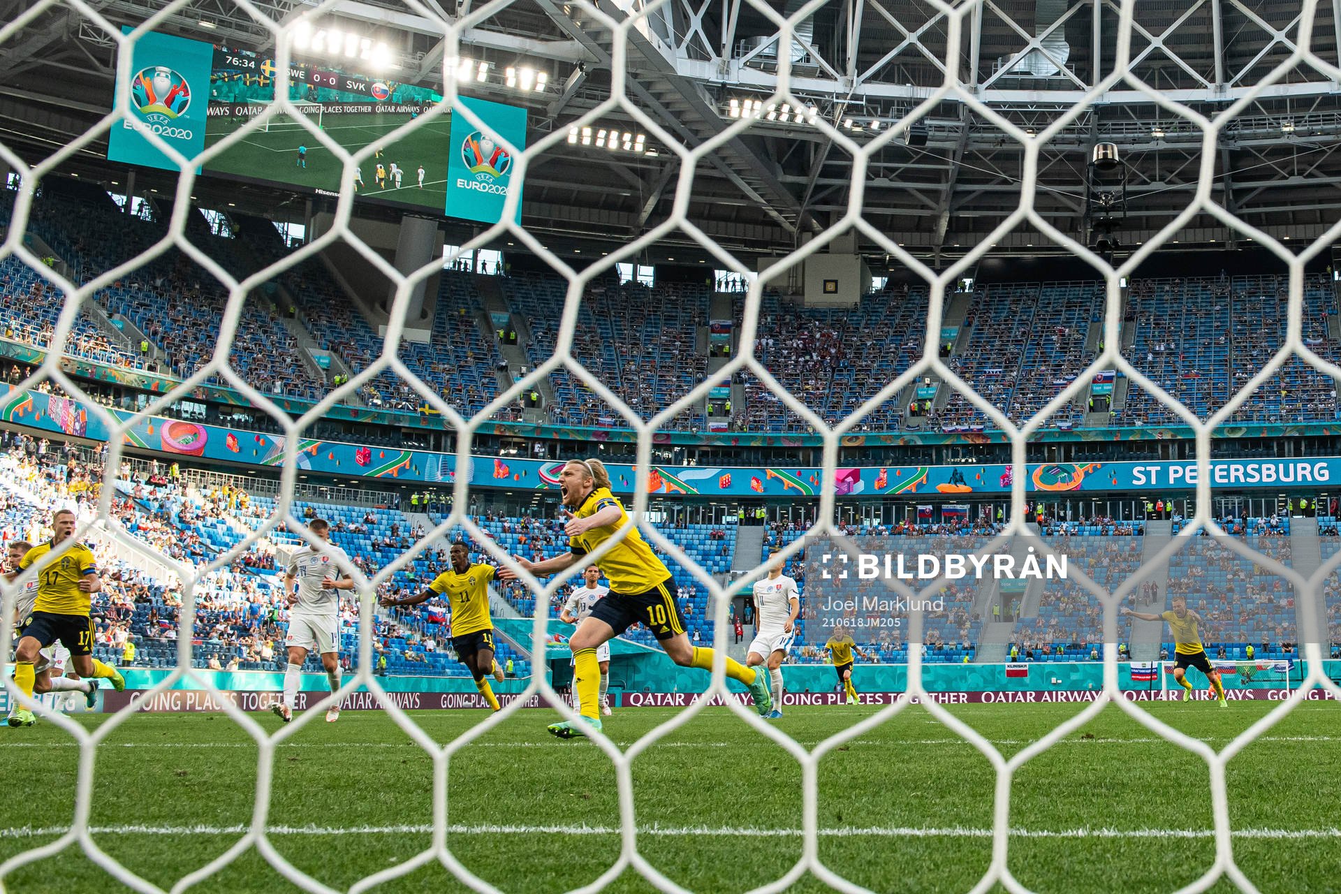 Emil Forsberg of Sweden celebrates