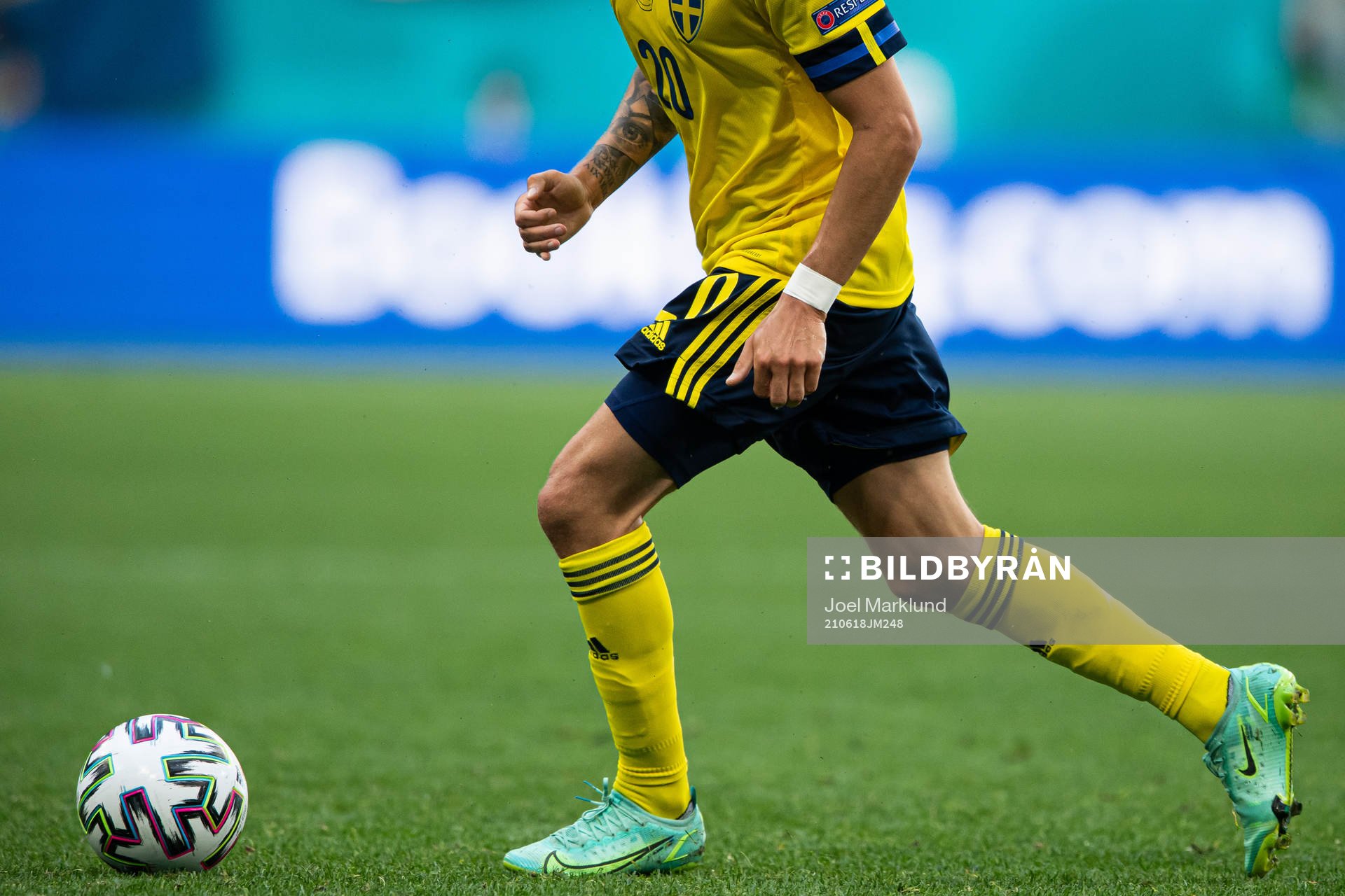 Kristoffer Olsson of Sweden with a tattoo