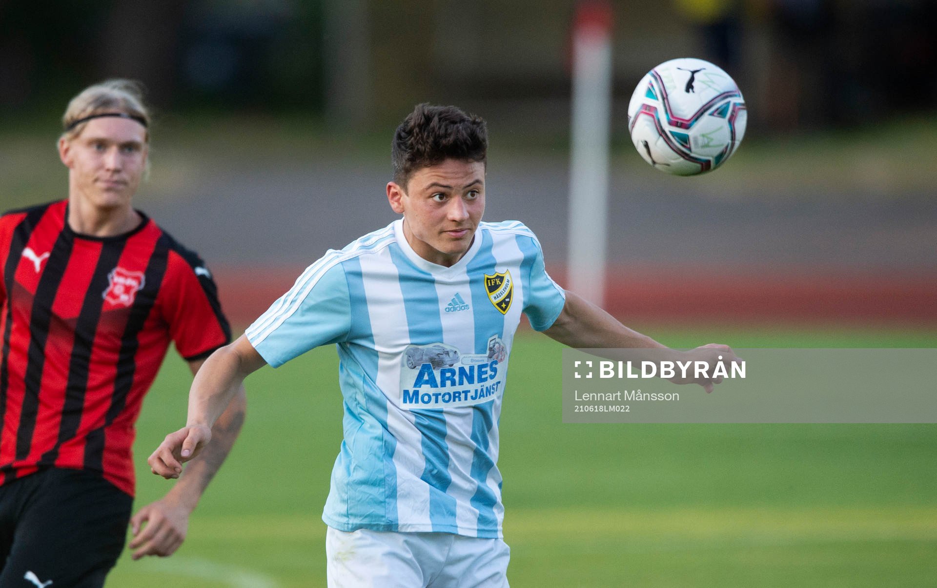 IFK Hässleholms Isak Orajärvi i matchen i div. 2 mellan
