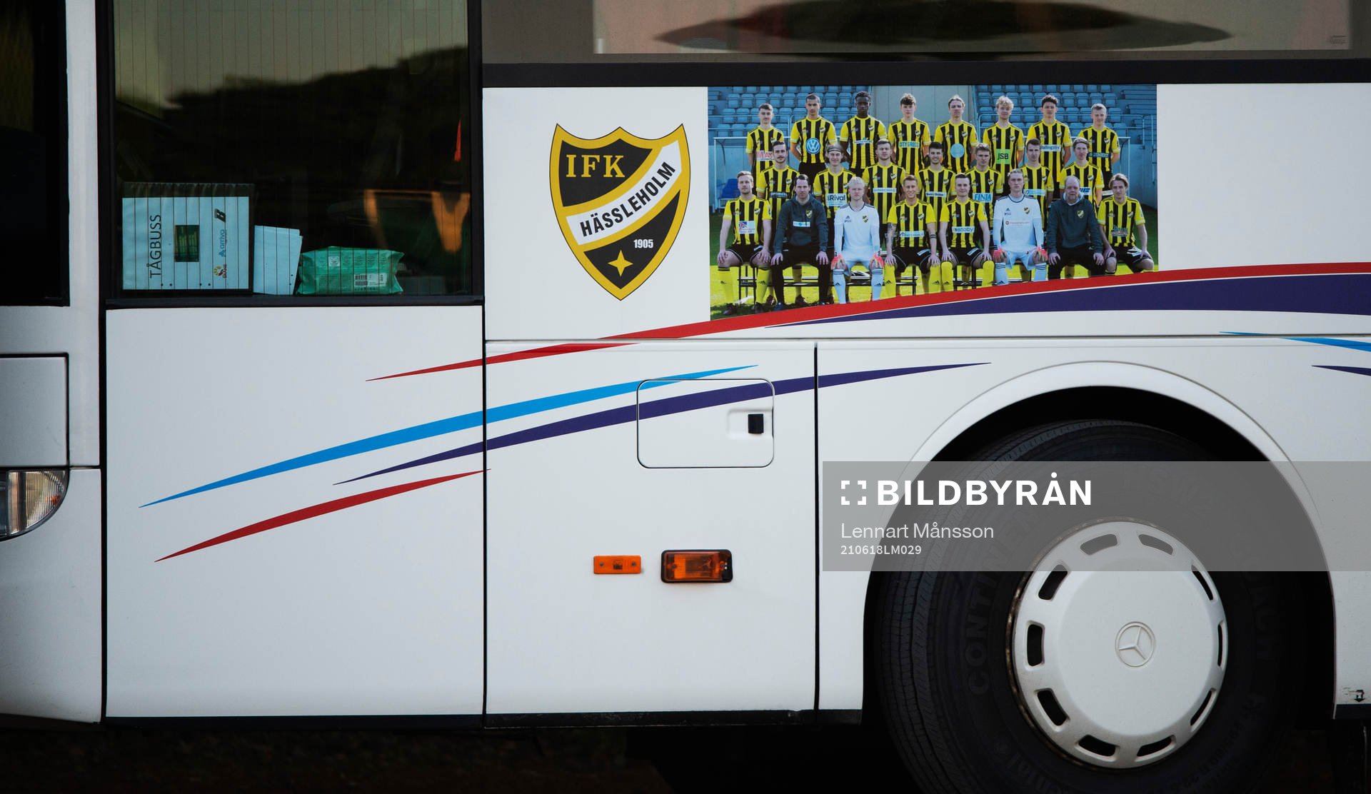 IFK Hässleholms buss i matchen i div. 2 mellan Eslövs BK