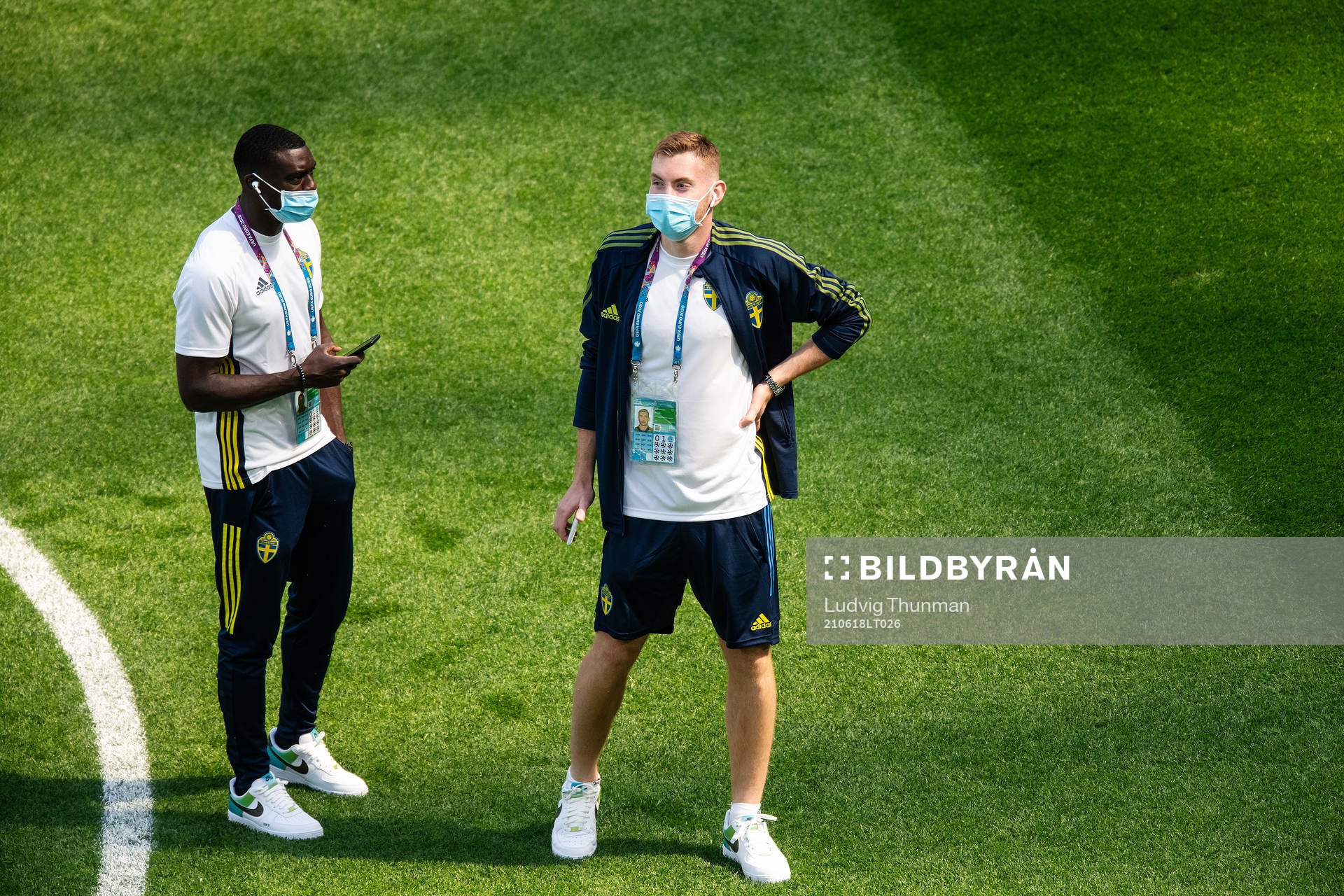 Ken Sema and Dejan Kulusevski of Sweden