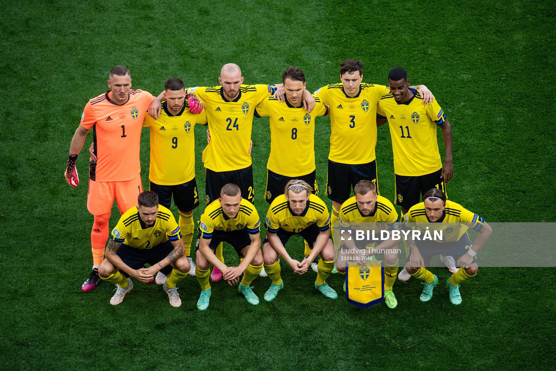 Players of Sweden line up for a  team photo