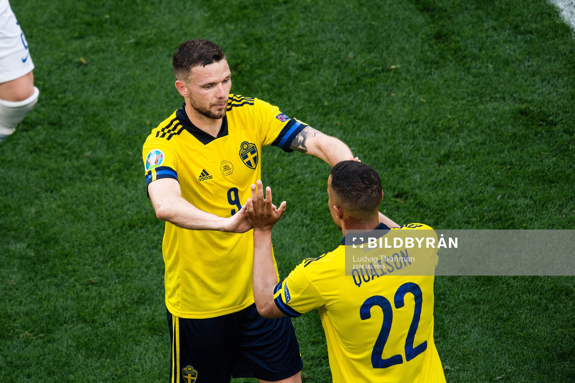 Marcus Berg is substituted for Robin Quaison of Sweden