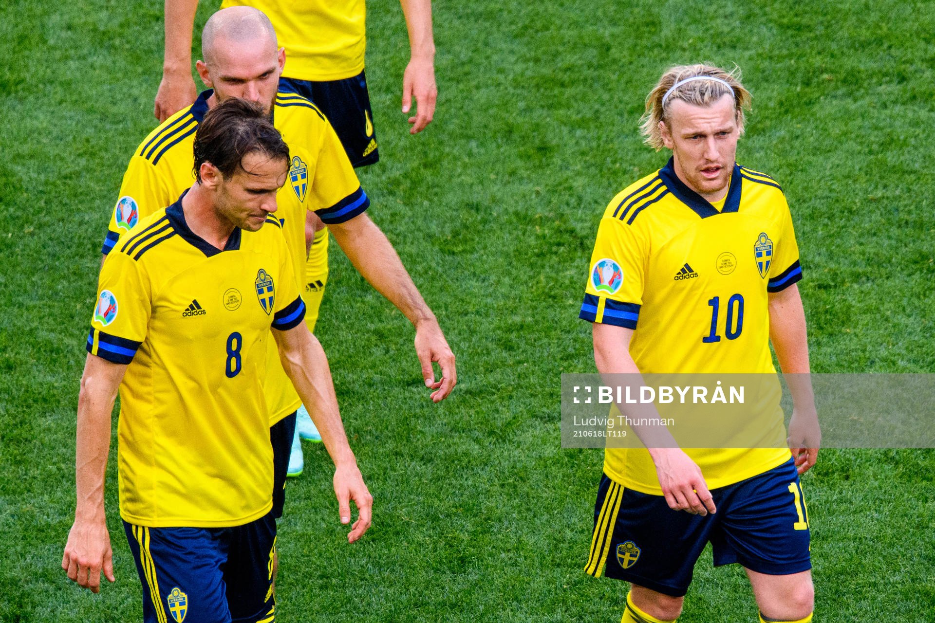 Marcus Danielson, Albin Ekdal and Emil Forsberg of Sweden