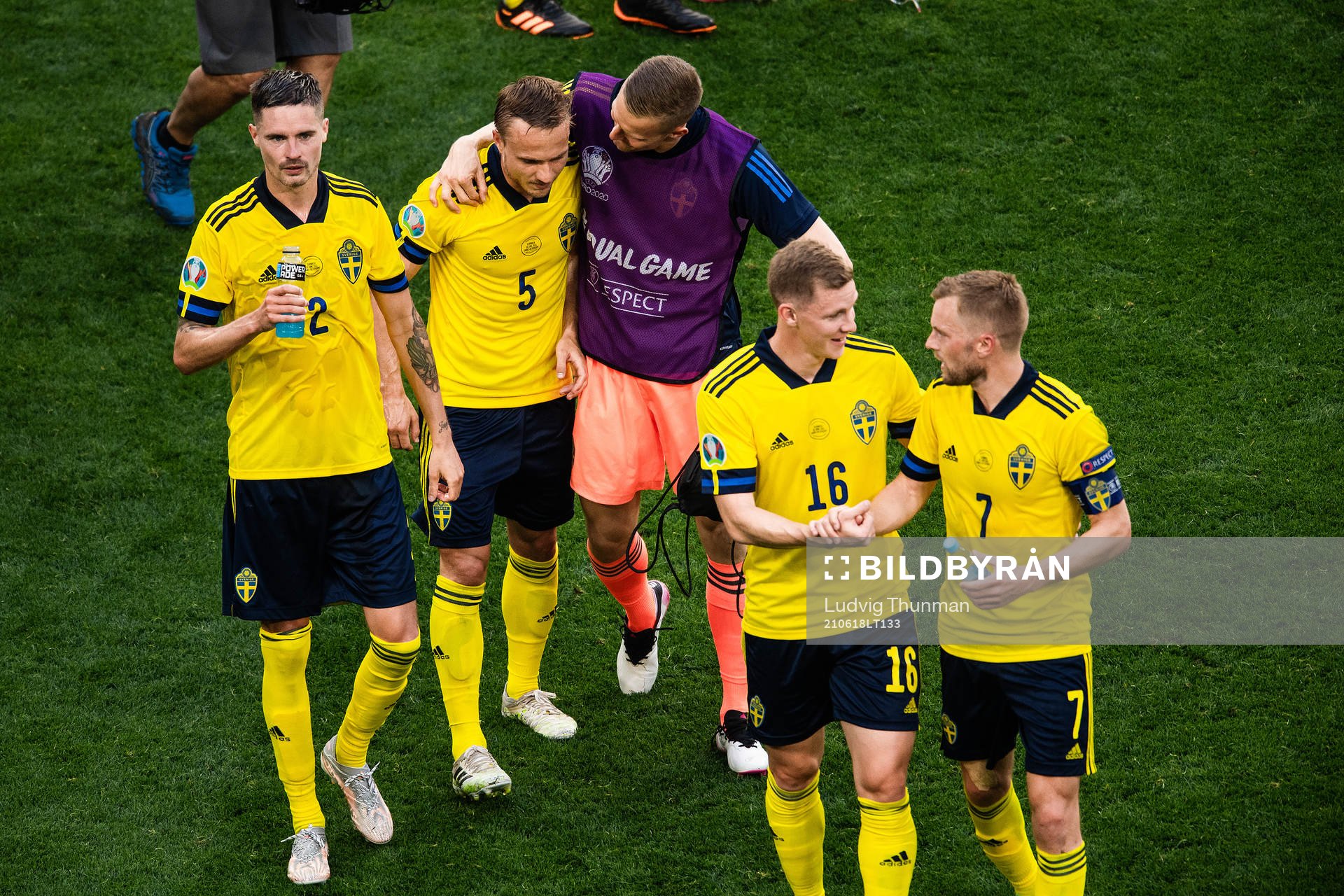 Mikael Lustig, Pierre Bengtsson, goalkeeper Robin Olsen.