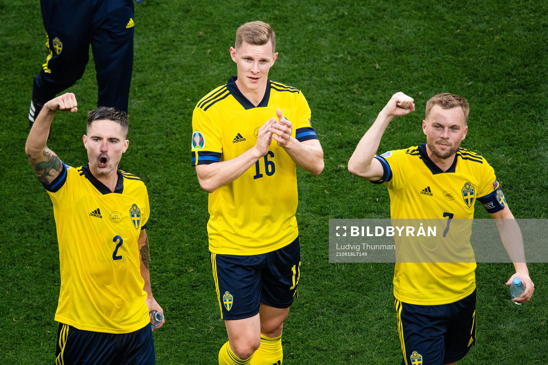 Mikael Lustig. Emil Krafth and Sebastian Larsson of Sweden