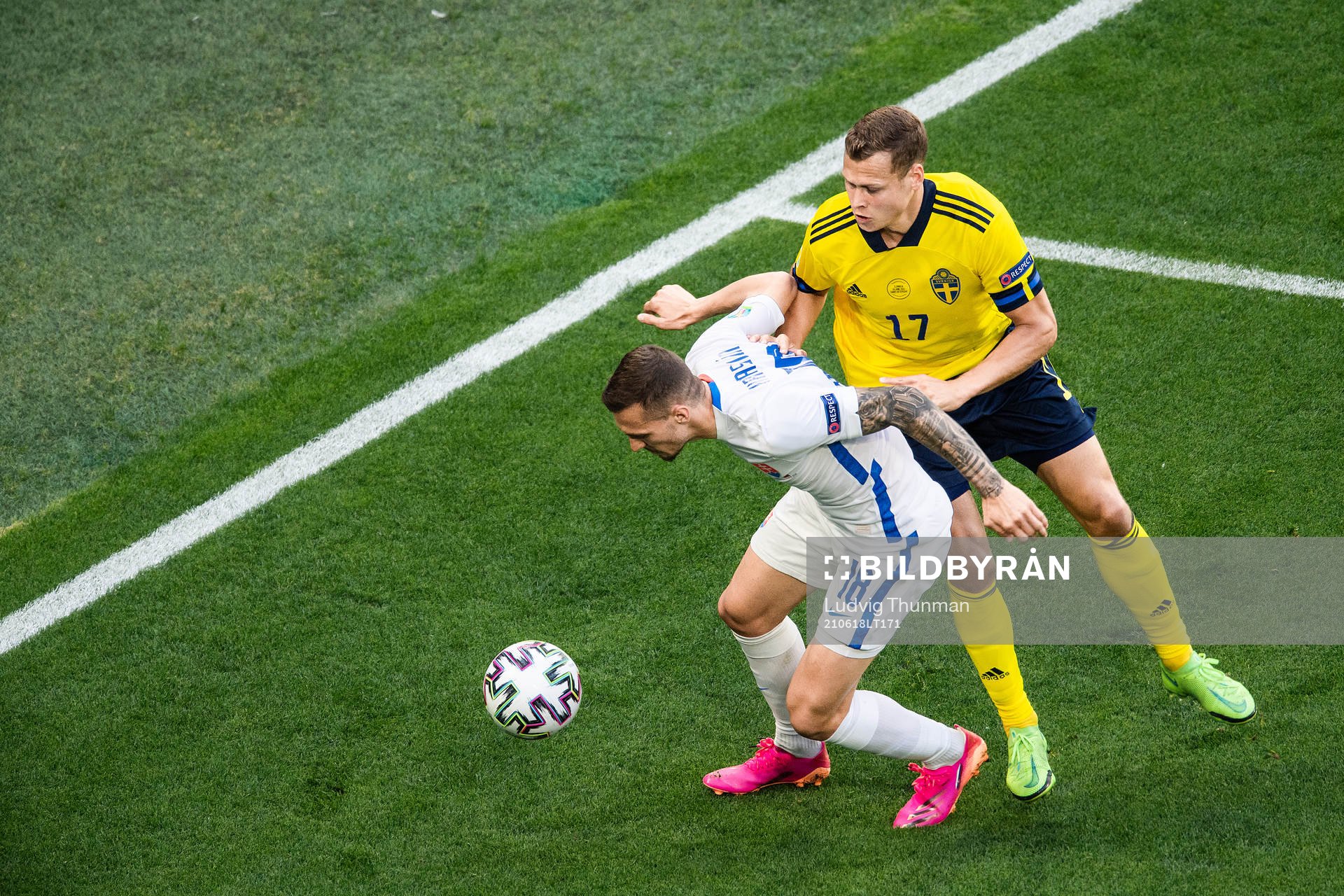 Viktor Claesson of Sweden and Lukas Haraslin of Slovakia