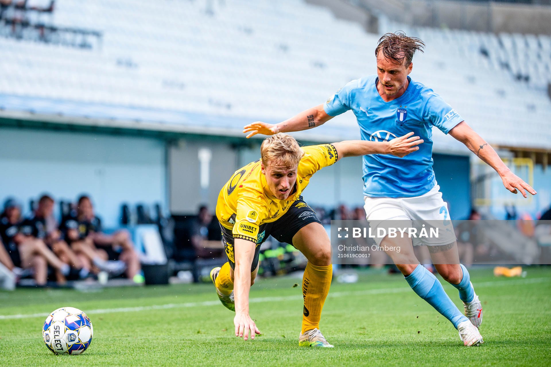 Elfsborgs Jeppe Møldrup Okkels och Malmö FFs Eric Larsson