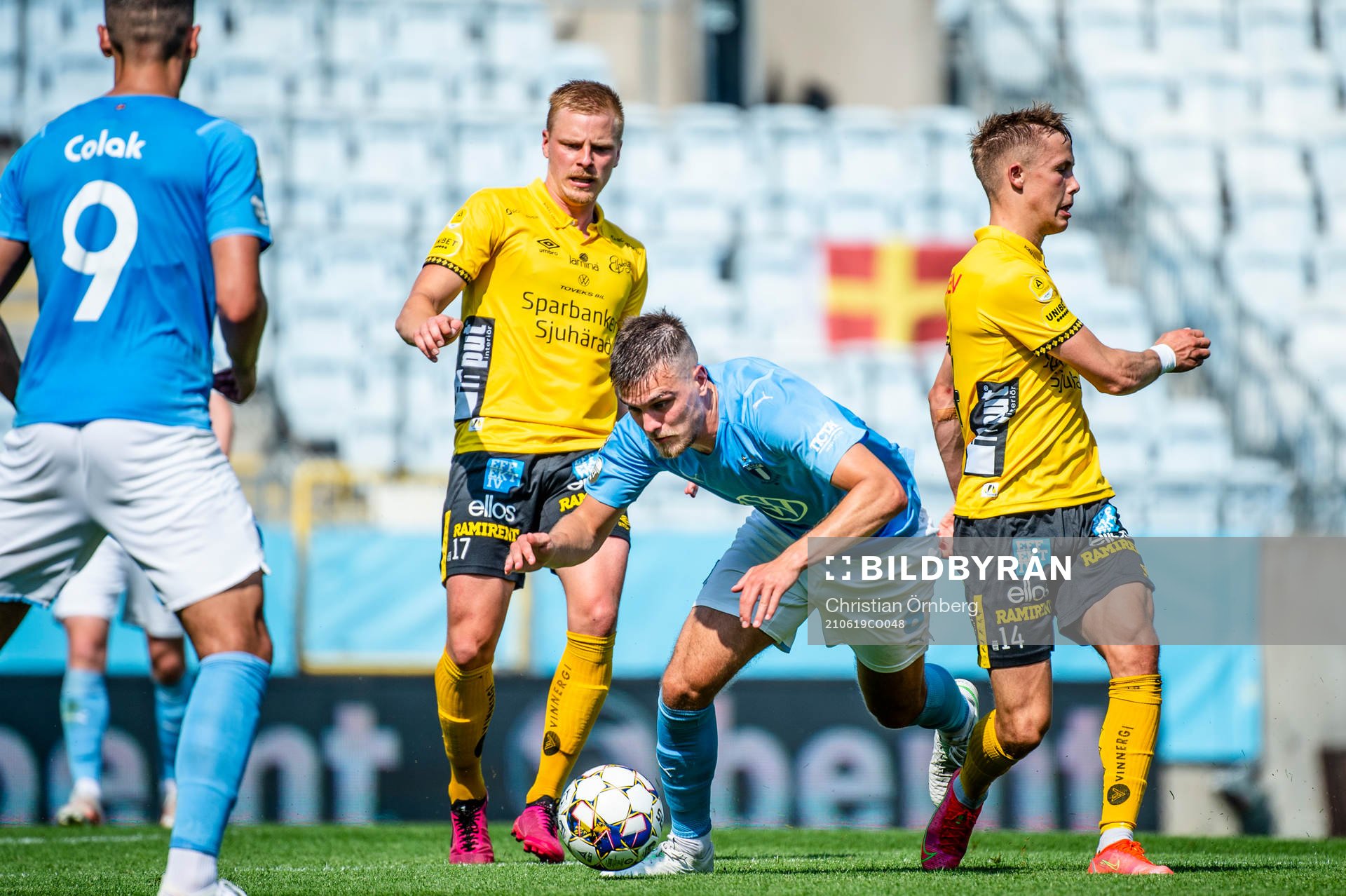 Malmö FFs Pavle Vagic mot Elfsborgs Per Frick och Jacob
