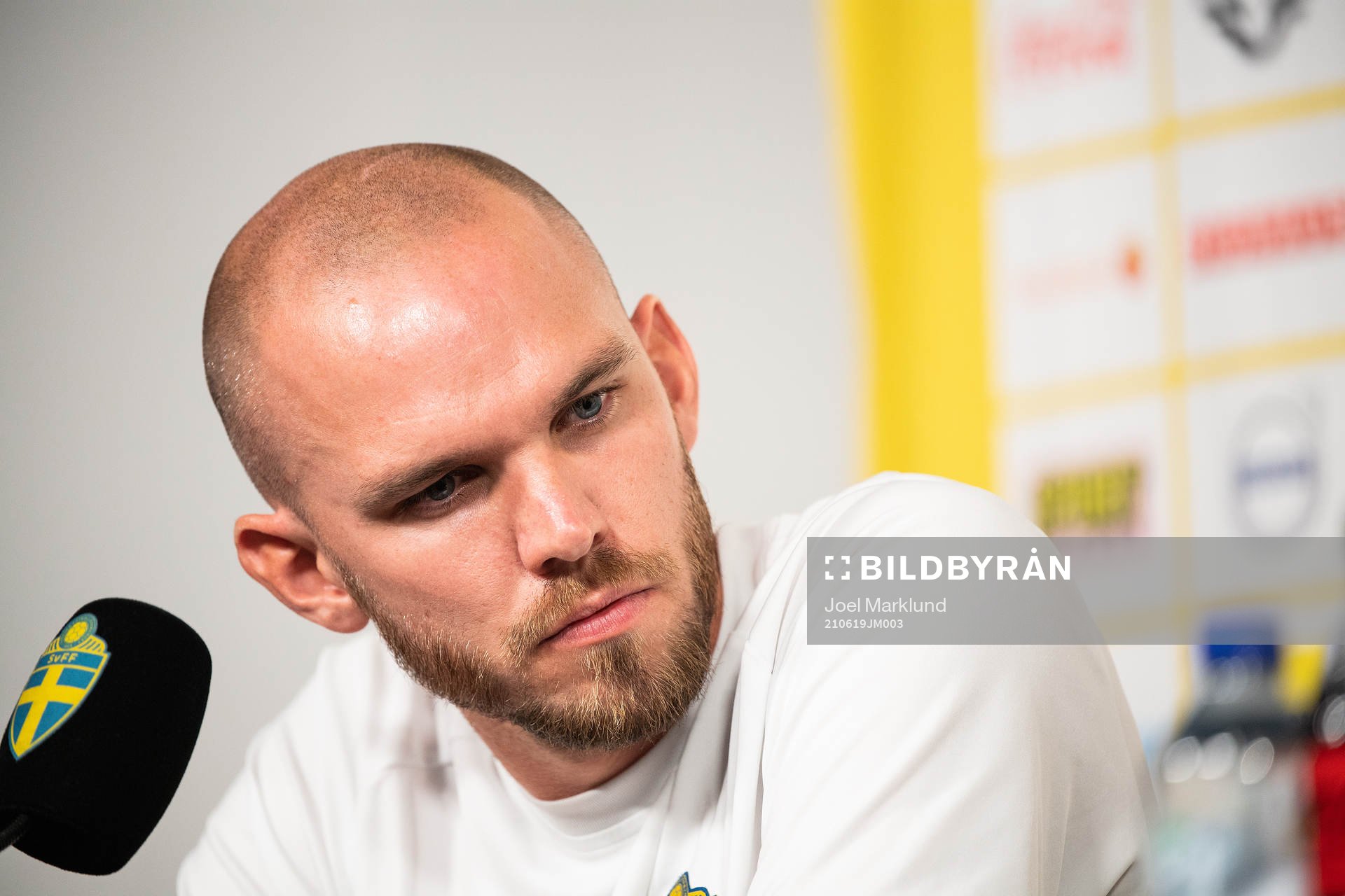 Marcus Danielson of the Swedish national football team at a