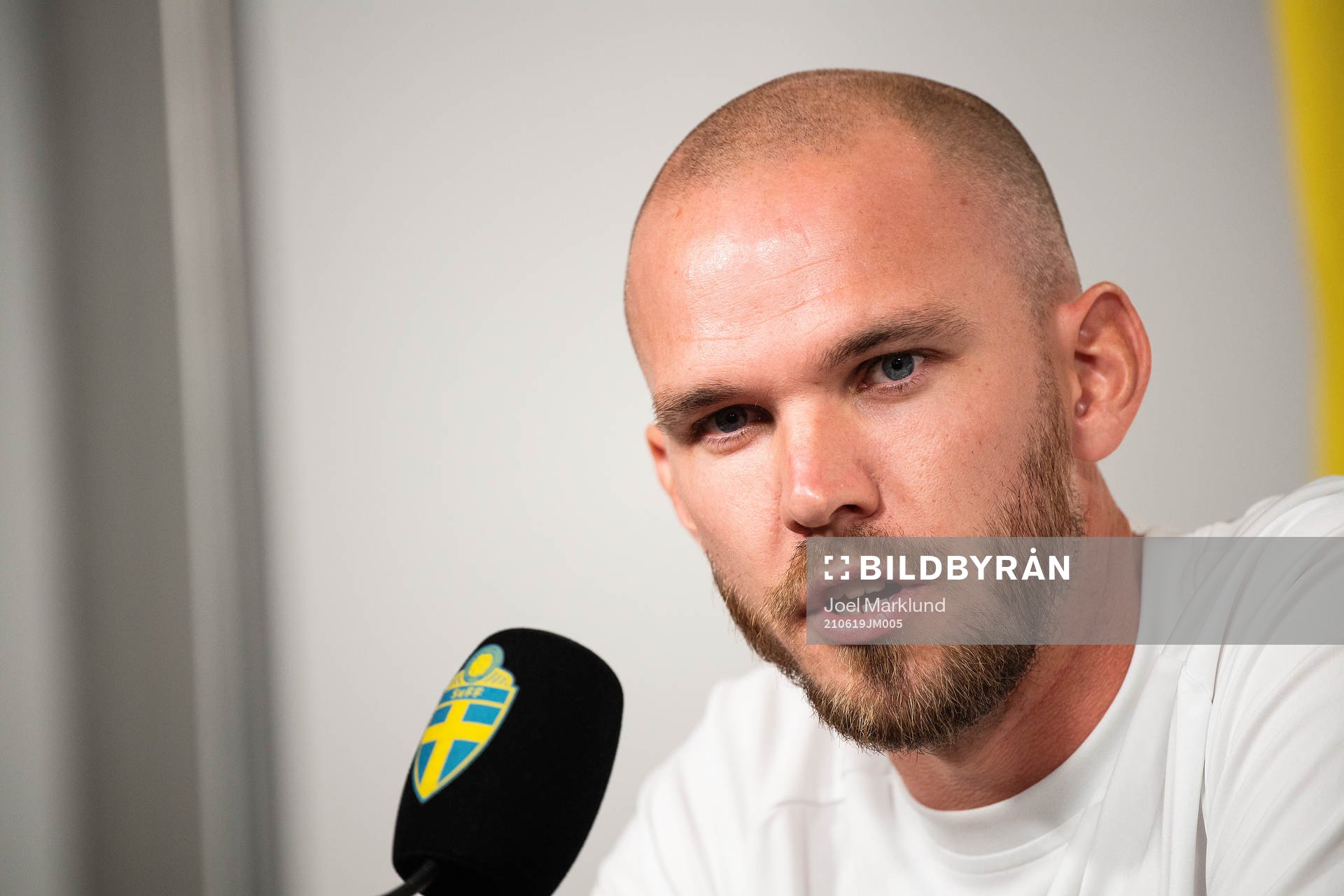 Marcus Danielson of the Swedish national football team at a