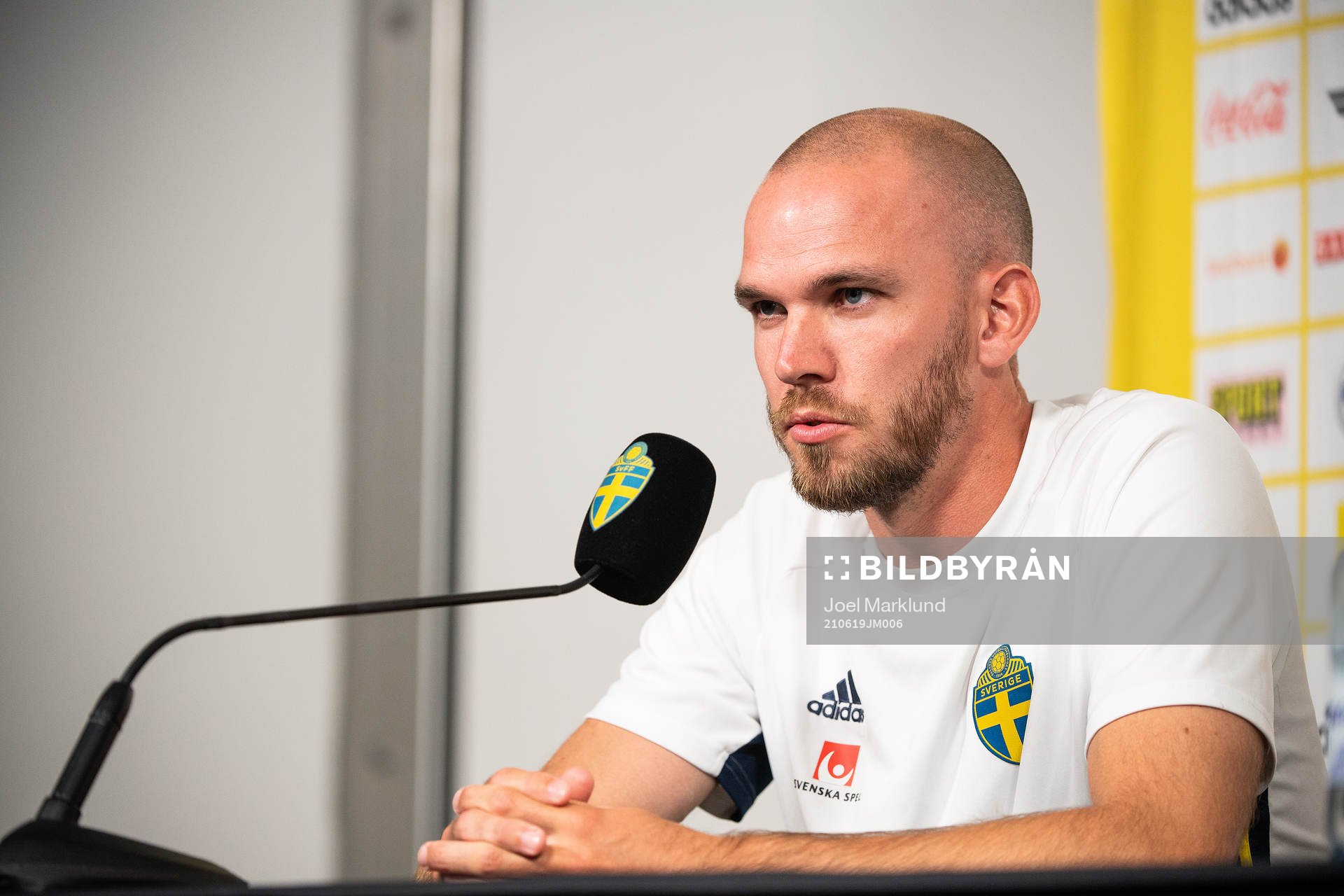 Marcus Danielson of the Swedish national football team at a