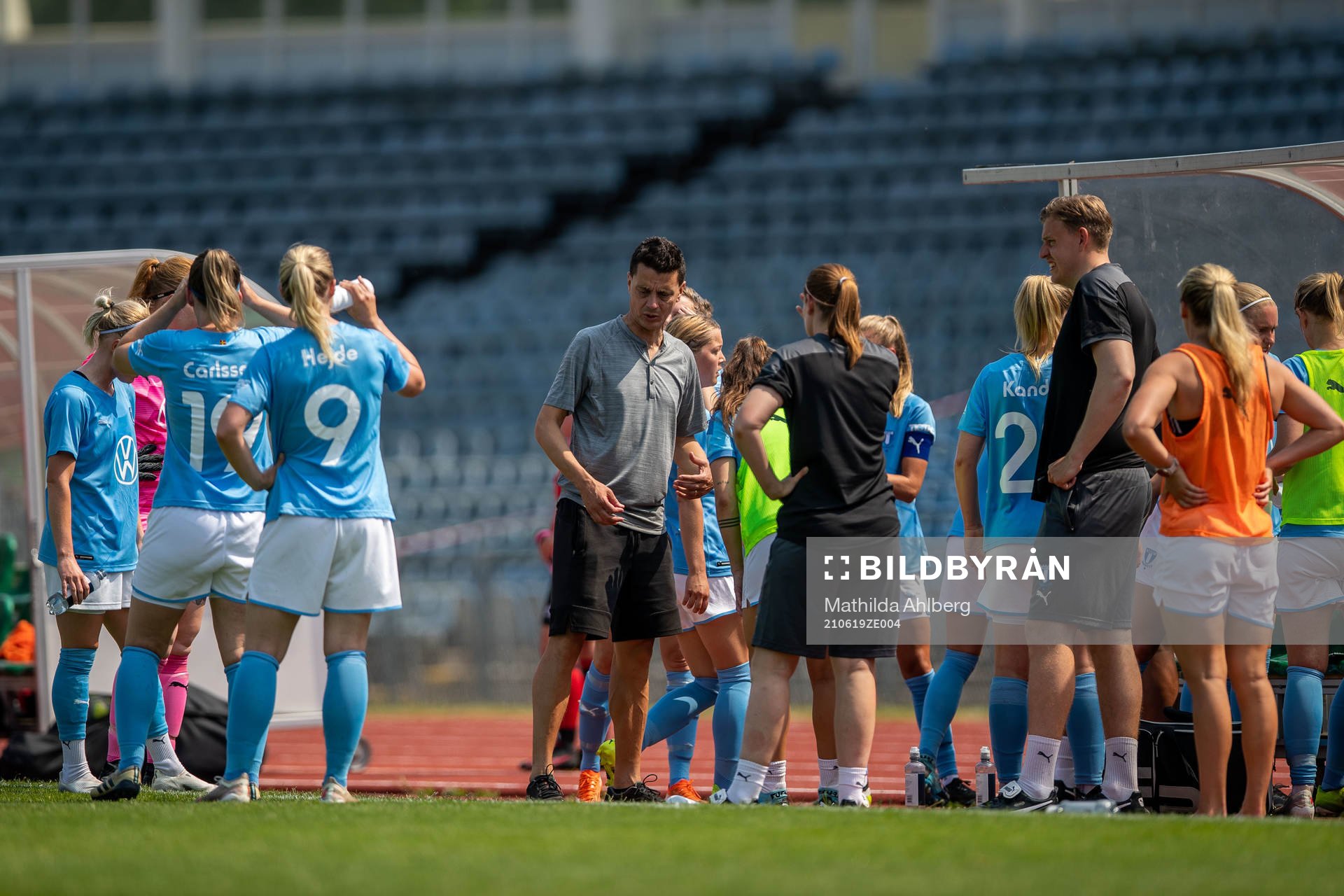 Malmö FFs tränare Fredrik Jahnfors och spelare