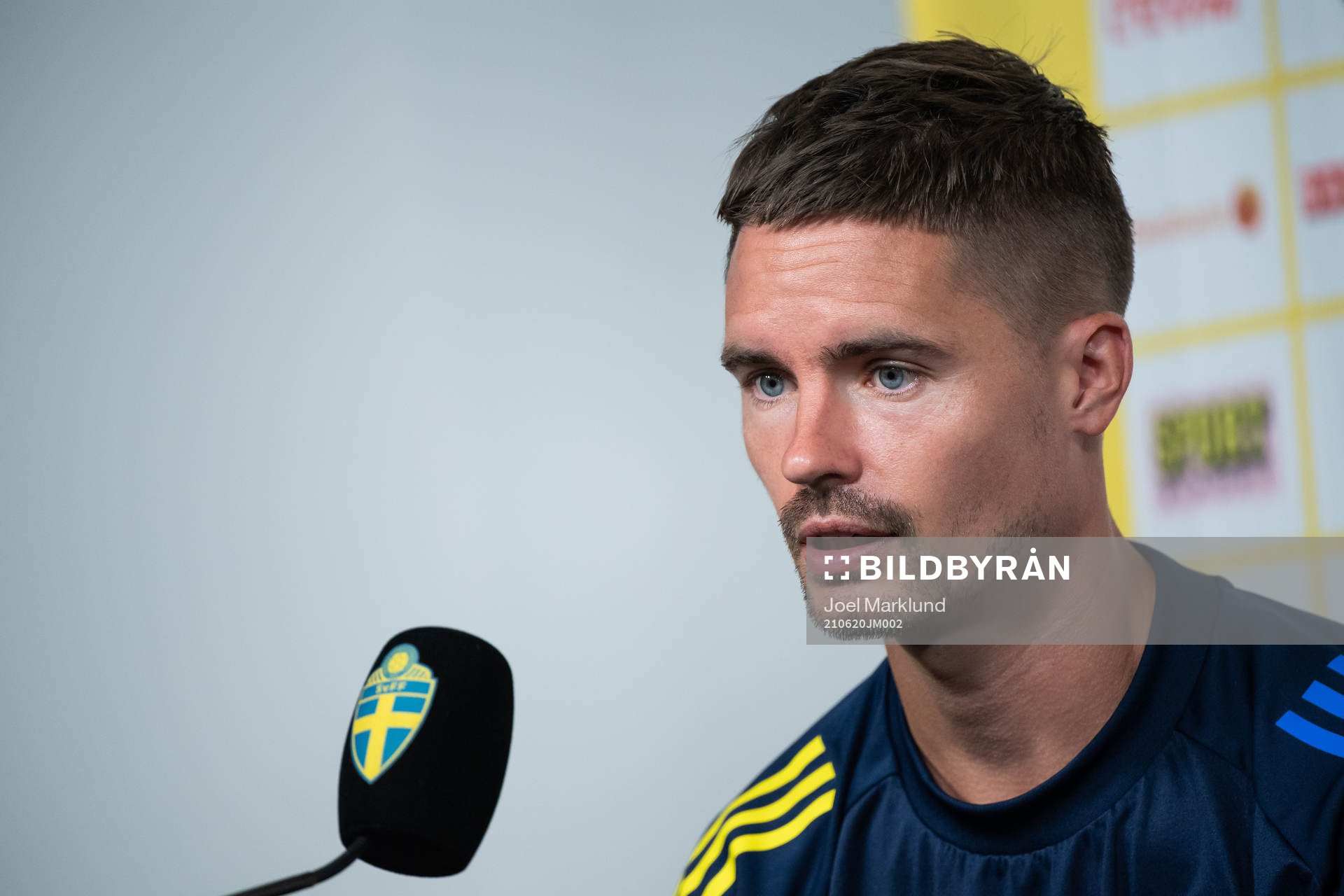 of the Swedish national football team at a press conference