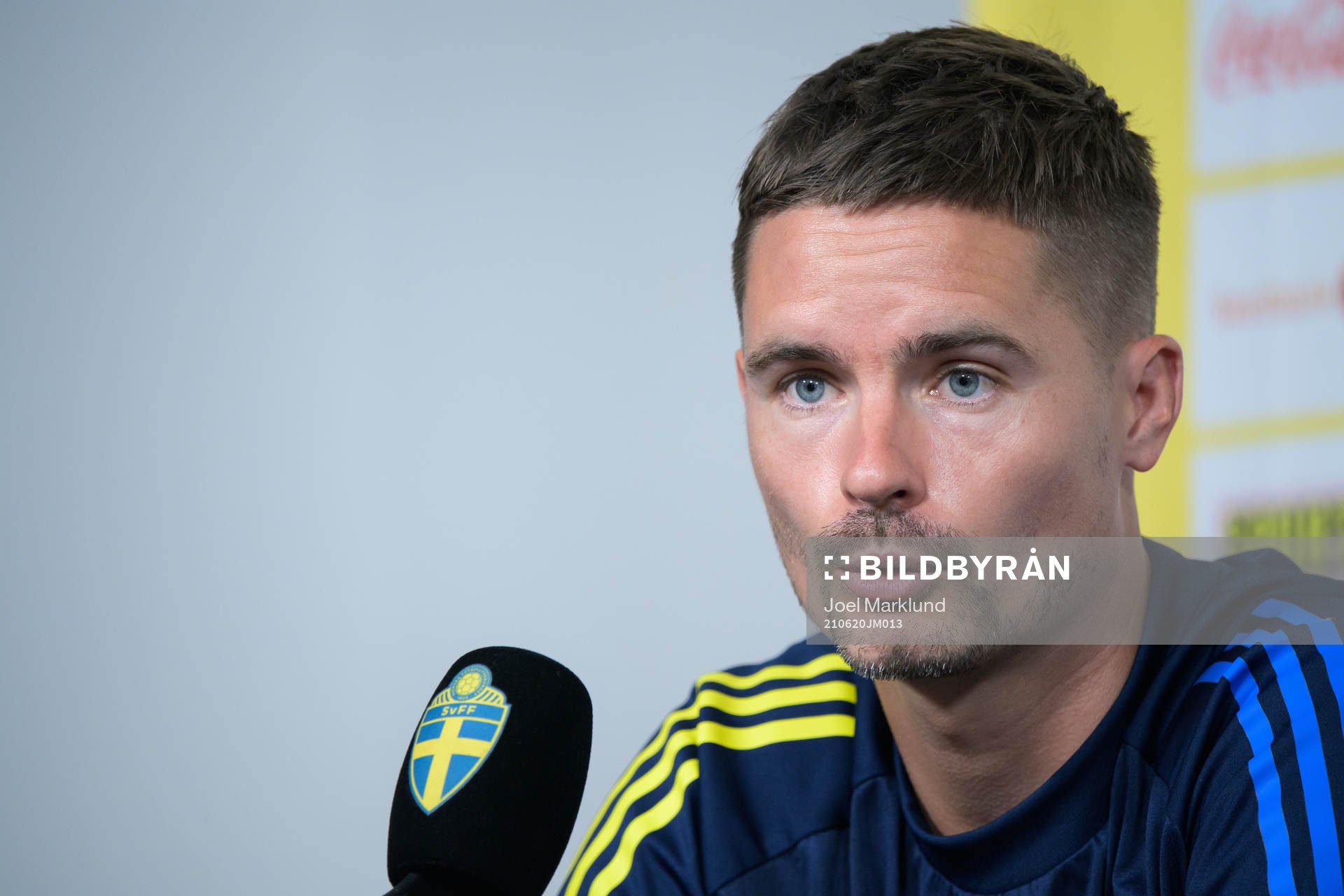 Mikael Lustig of the Swedish national football team at a