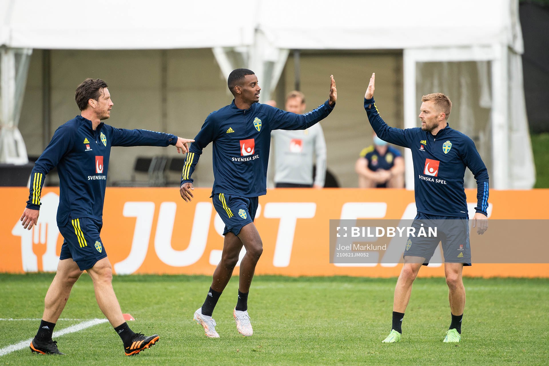 Gustav Svensson, Alexander Isak and Sebastian Larsson of