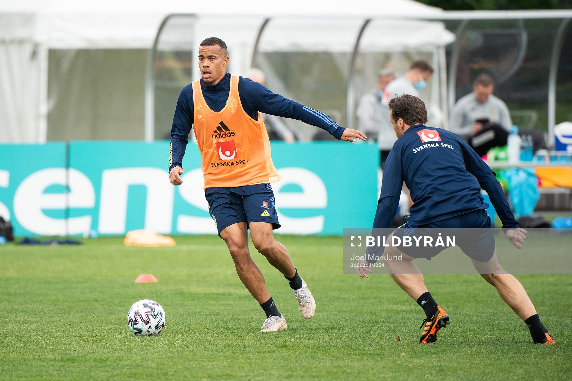 Robin Quaison of the Swedish national football team at a