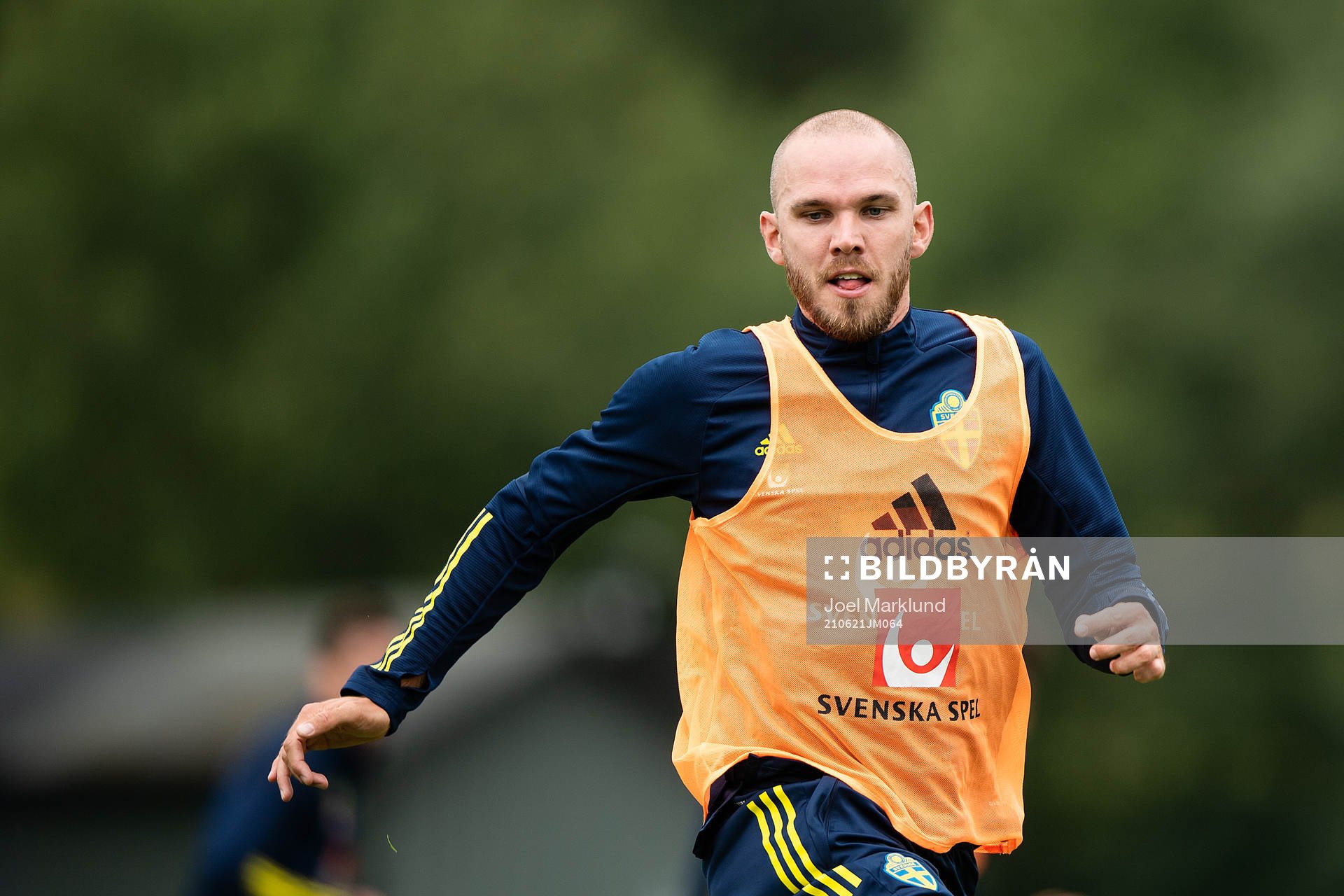 Marcus Danielson of the Swedish national football team at a
