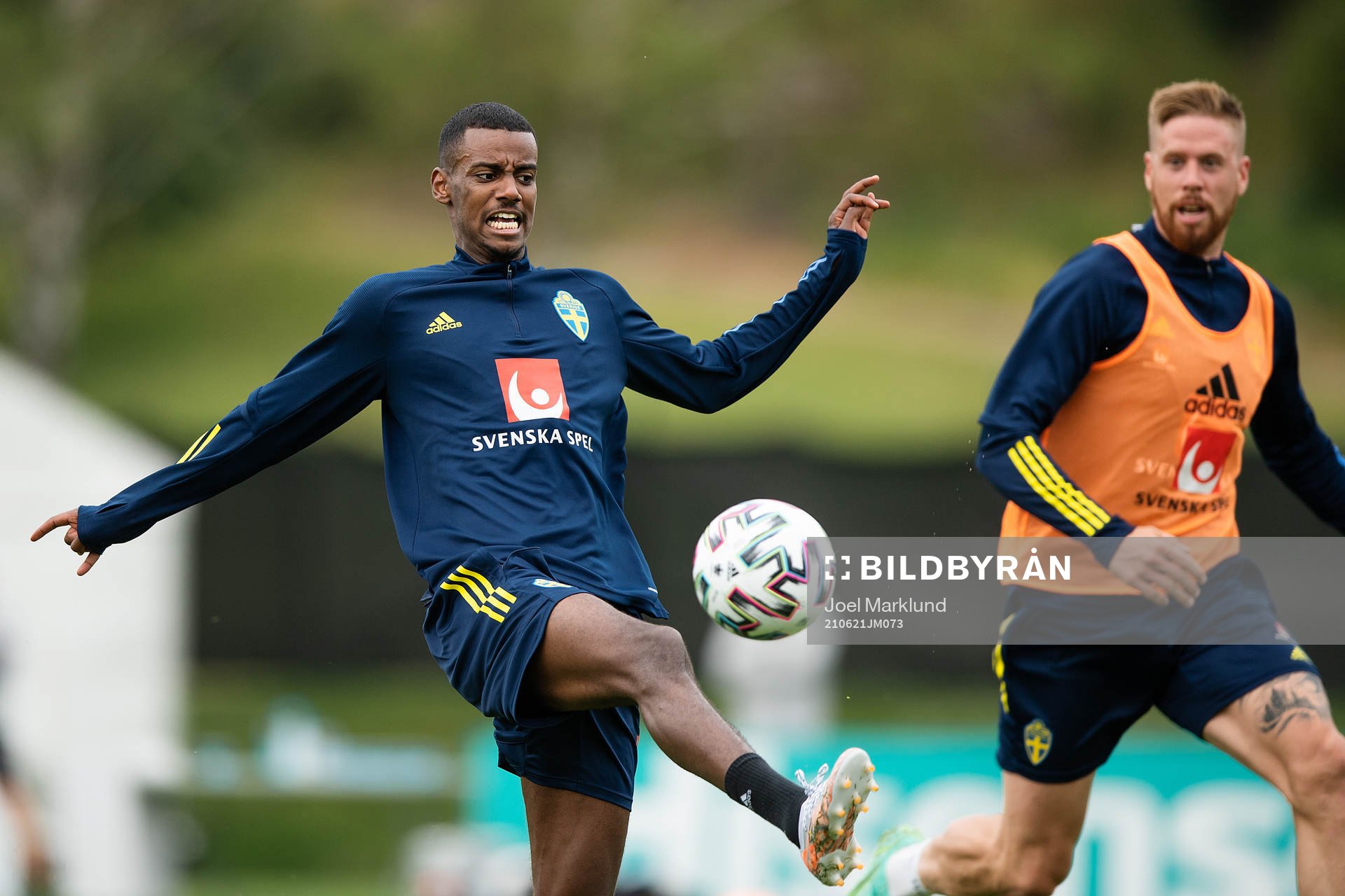 Alexander Isak and Pontus Jansson of the Swedish national
