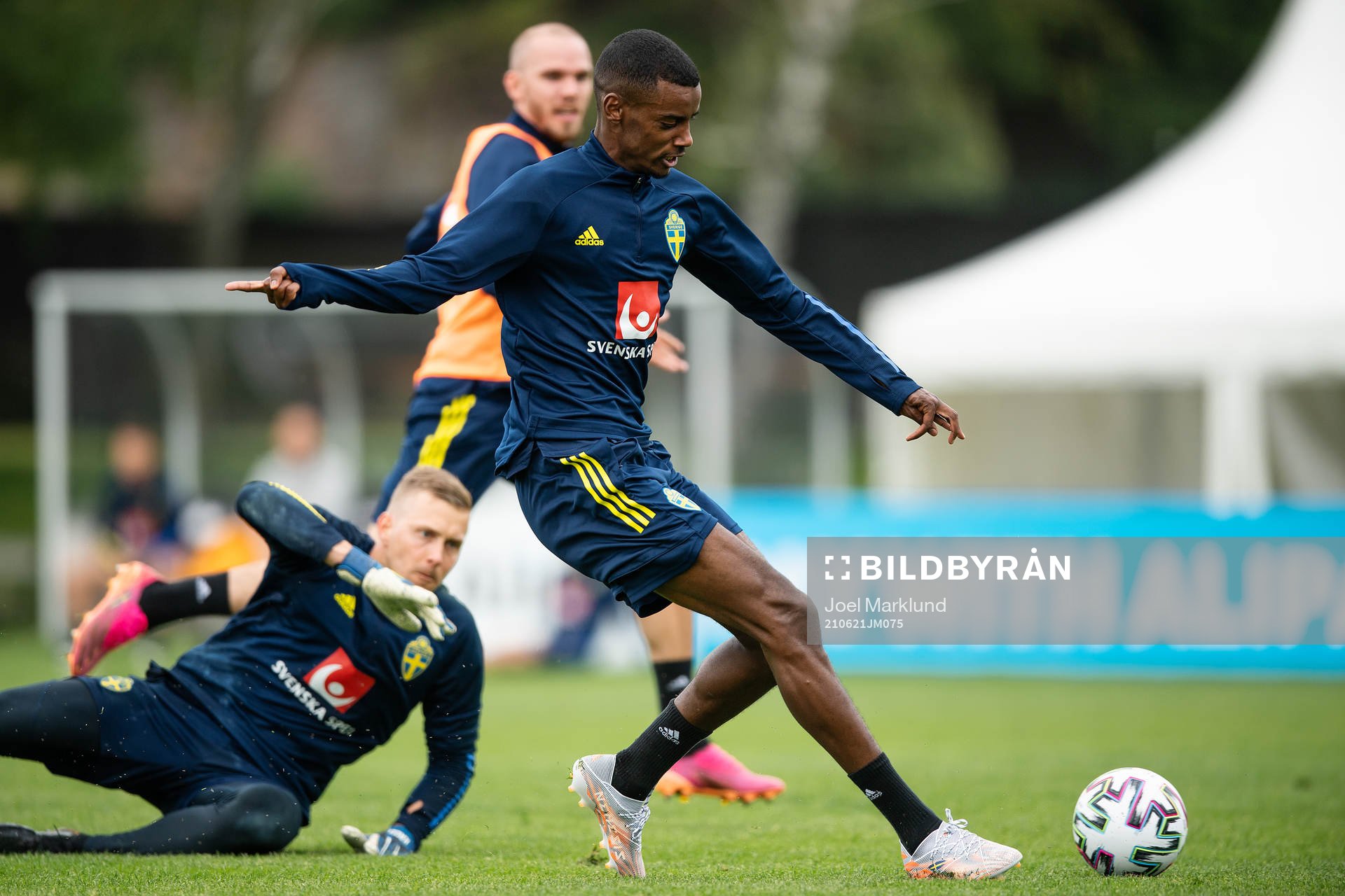 Alexander Isak of the Swedish national football team at a